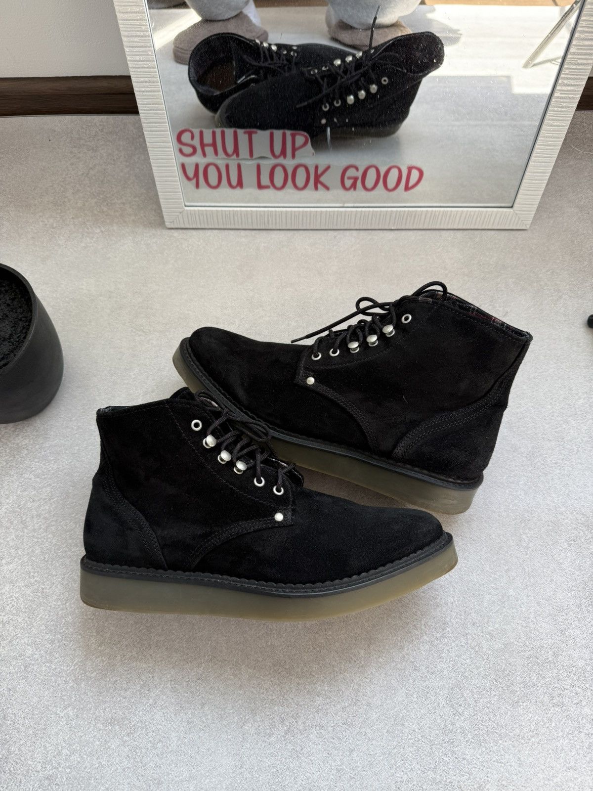 Diesel Diesel Black Suede Chukka Boots Lace Up Casual Ankle Shoes Size US 10 / EU 43 - 2 Thumbnail