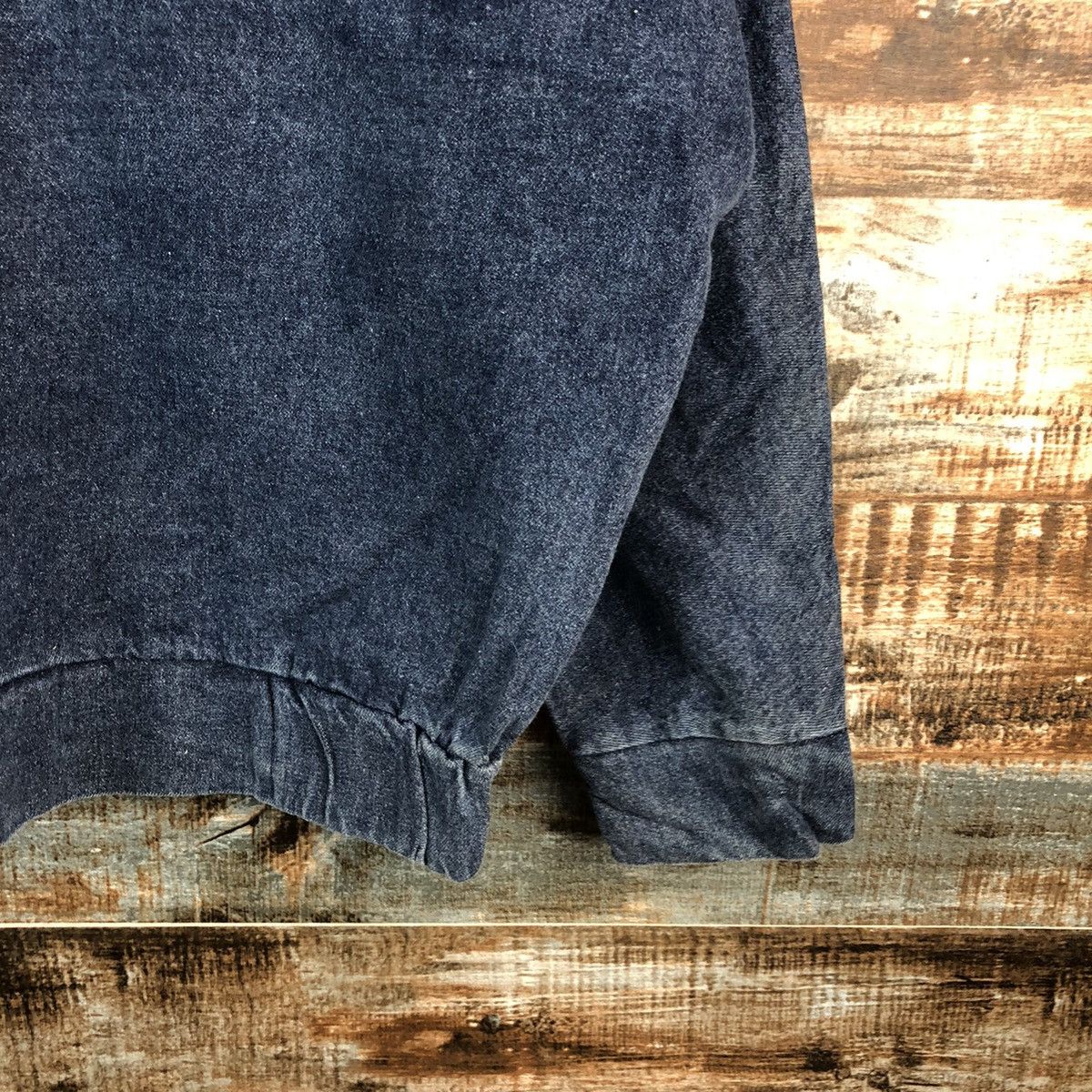 Japanese Brand Japanese Brand vintage Blue half Denim Sweatshirt #A2304 Size US L / EU 52-54 / 3 - 8 Thumbnail