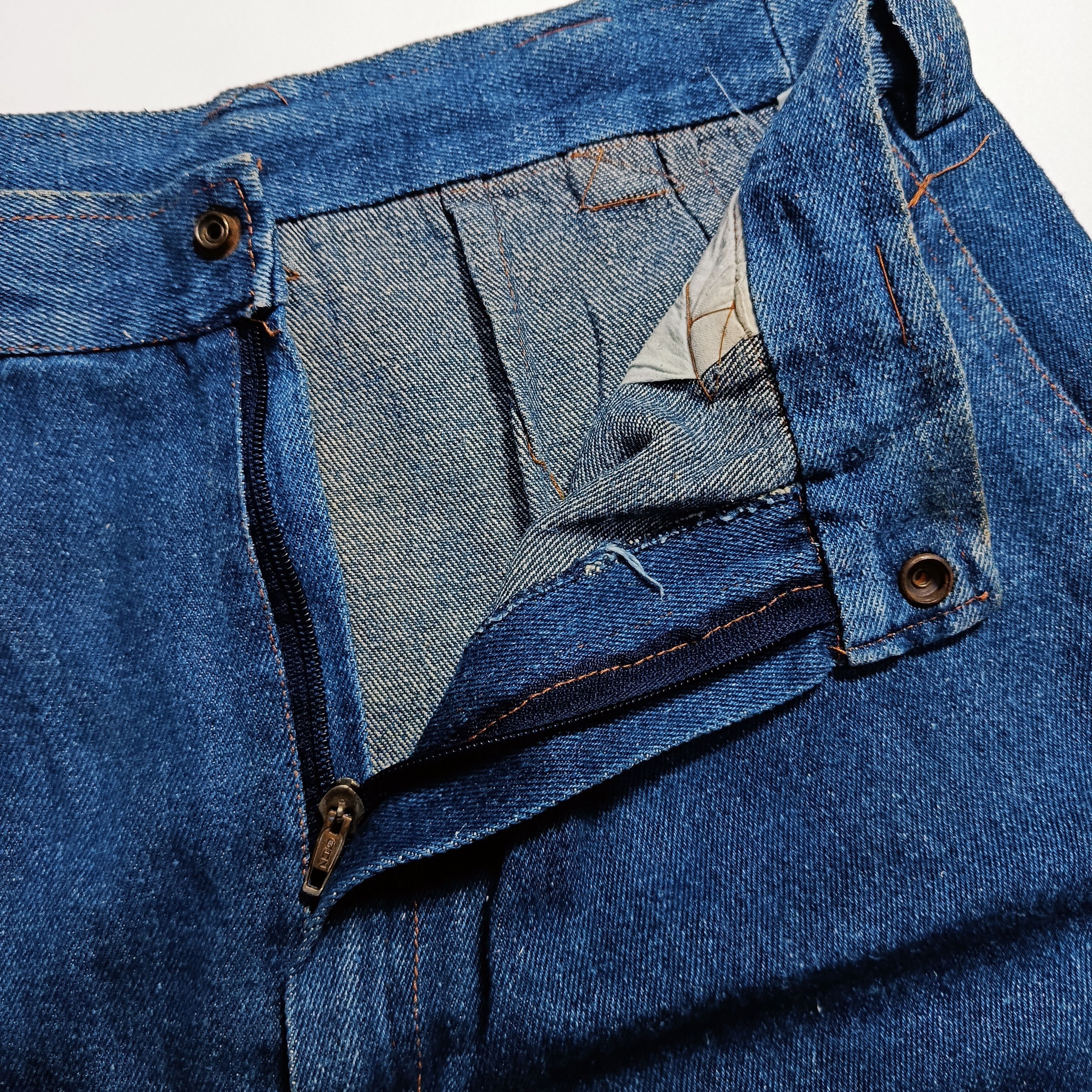 Vintage 1970s Japanese Pleated Denim Work Trousers Size US 29 - 7 Thumbnail
