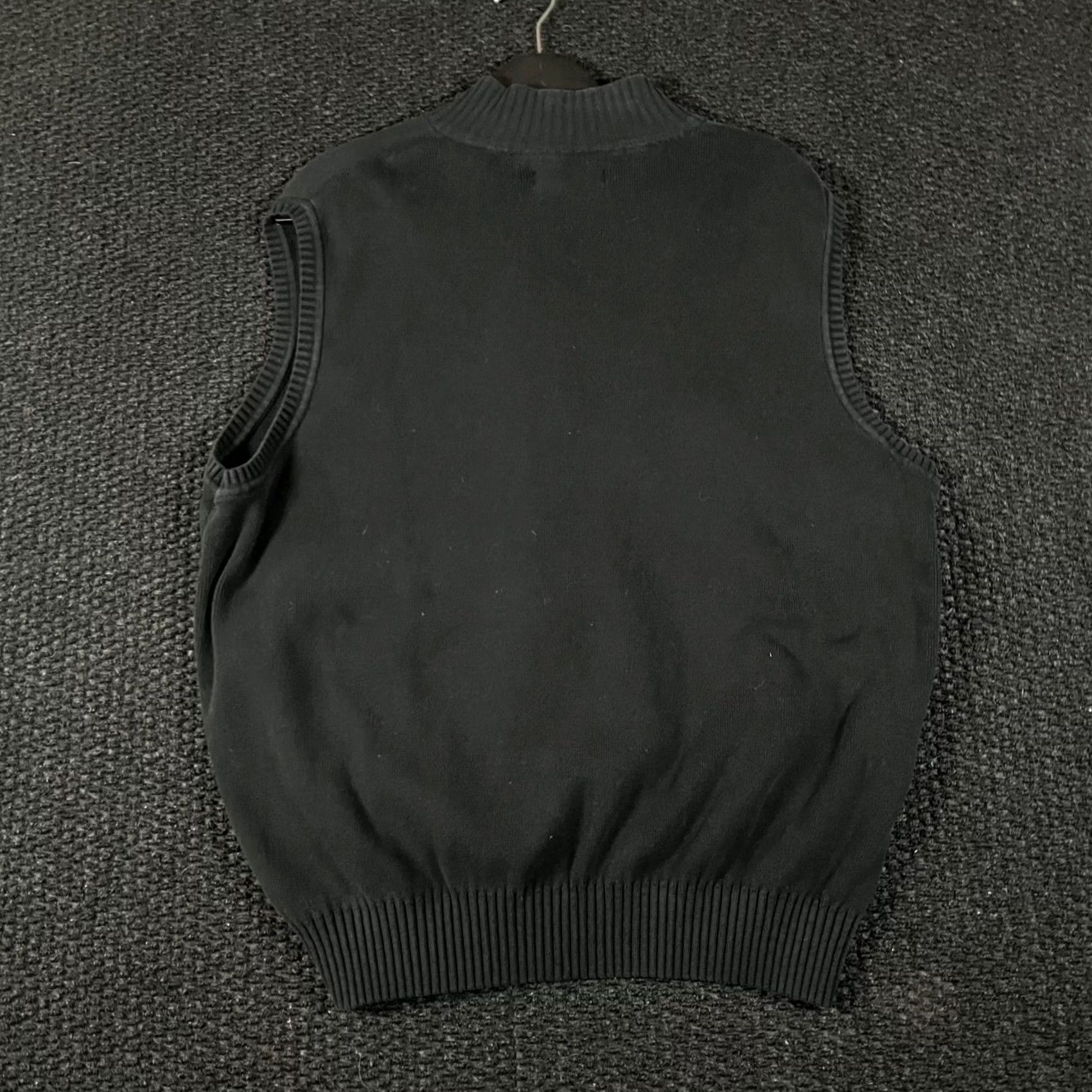 Canon Alex Cannon Mens Black Cotton Sweater Vest L Mock Neck Full Zip Size US L / EU 52-54 / 3 - 4 Thumbnail