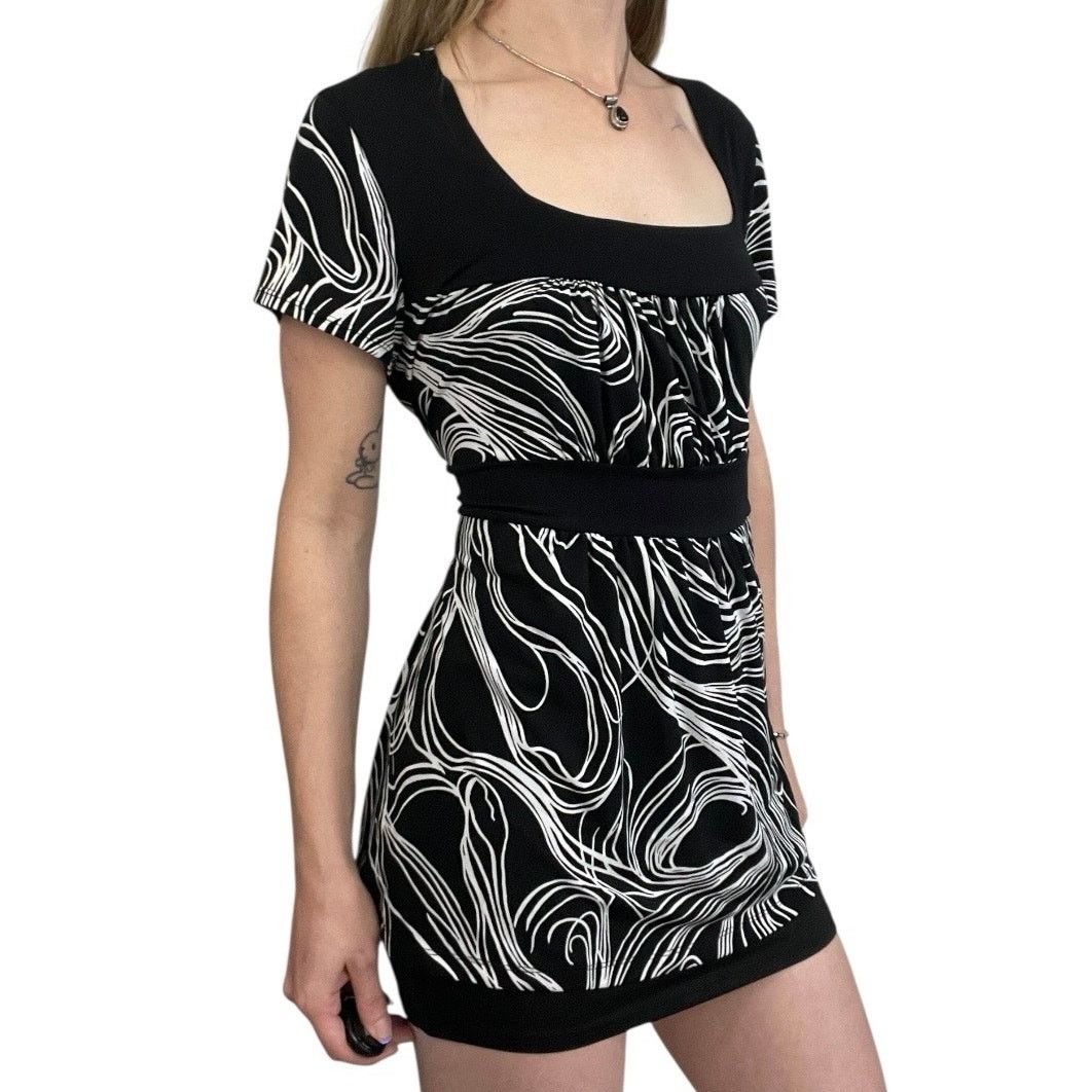 Vintage Julie's Closet Vtg Black & White Funky Tie Back Blouse Size M / US 6-8 / IT 42-44 - 2 Thumbnail
