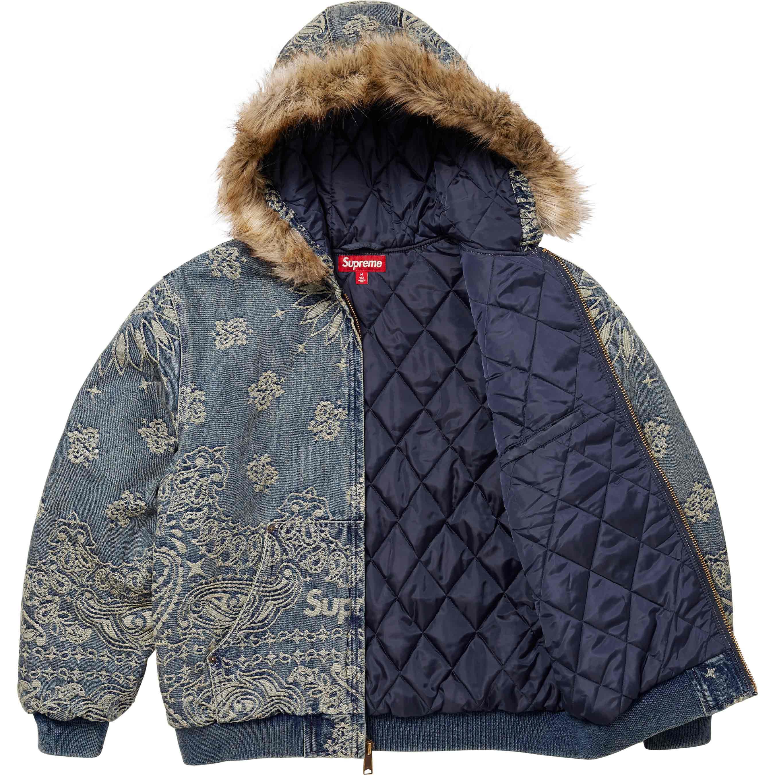 Supreme Supreme Bandana Jacquard Denim Hooded Work Jacket Size US XL / EU 56 / 4 - 2 Thumbnail