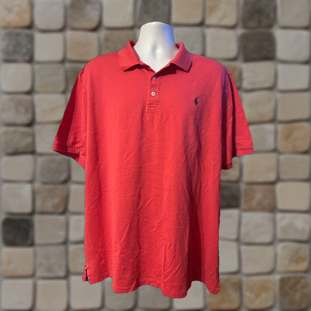 Polo Ralph Lauren Polo Ralph Lauren Polo Shirt Men 2XL Shirt Coral Pink Solid Short Sleeve Golf Preppy Casual Men’s Mens Size US XXL / EU 58 / 5 - 1 Thumbnail