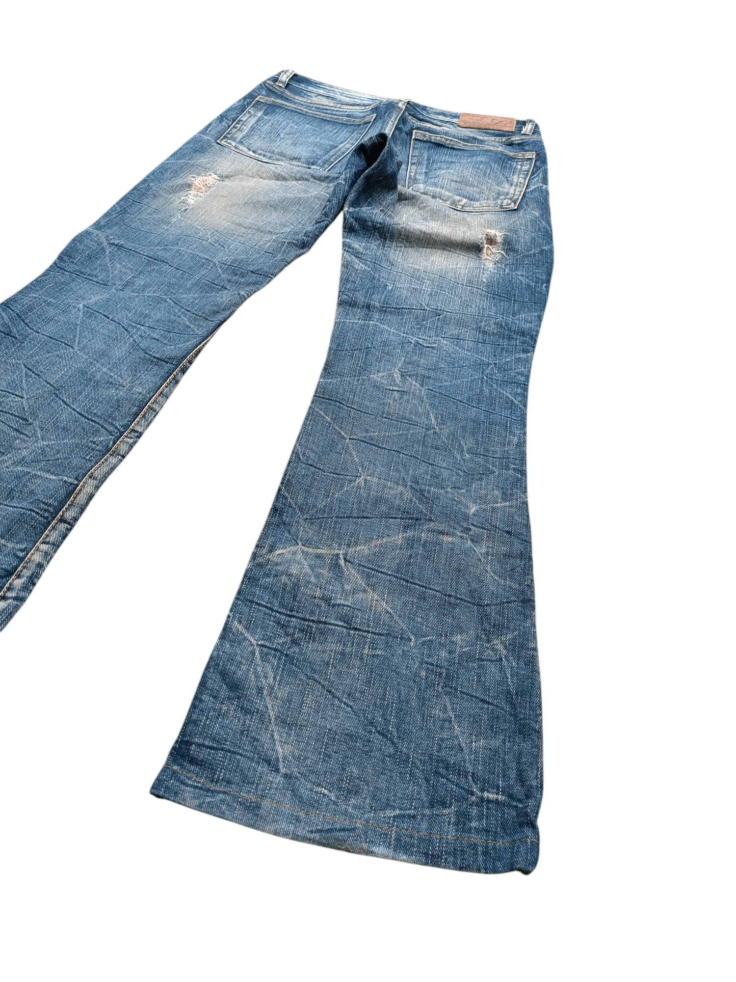 Japanese Brand Flared Bootcut Distressed Whiskers Japanese Brand GOA Denim Size US 30 / EU 46 - 6 Thumbnail