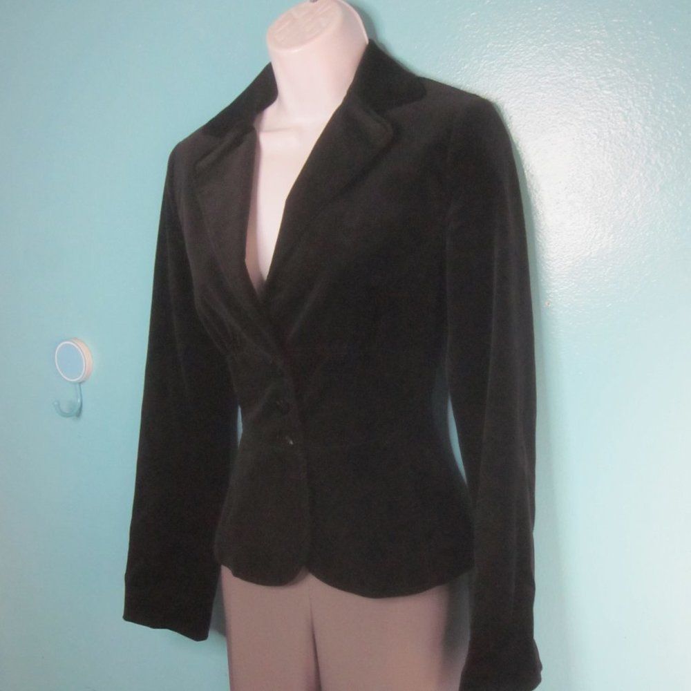 Laundry by Shelli Segal Vintage Laundry by Shelli Segal Womens Black Velvet Blazer Size S / US 4 / IT 40 - 1 Thumbnail