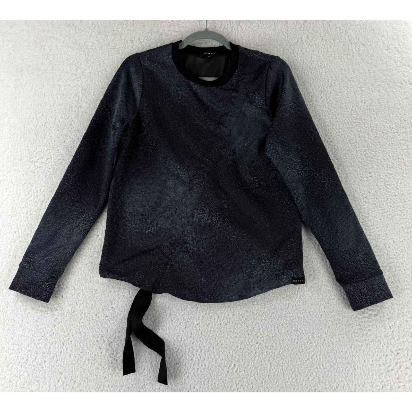Vintage Koral Paradigm Pullover Sweater Womens XS Black Jacquard Glitch Long Sleeve Size XS / US 0-2 / IT 36-38 - 2 Thumbnail