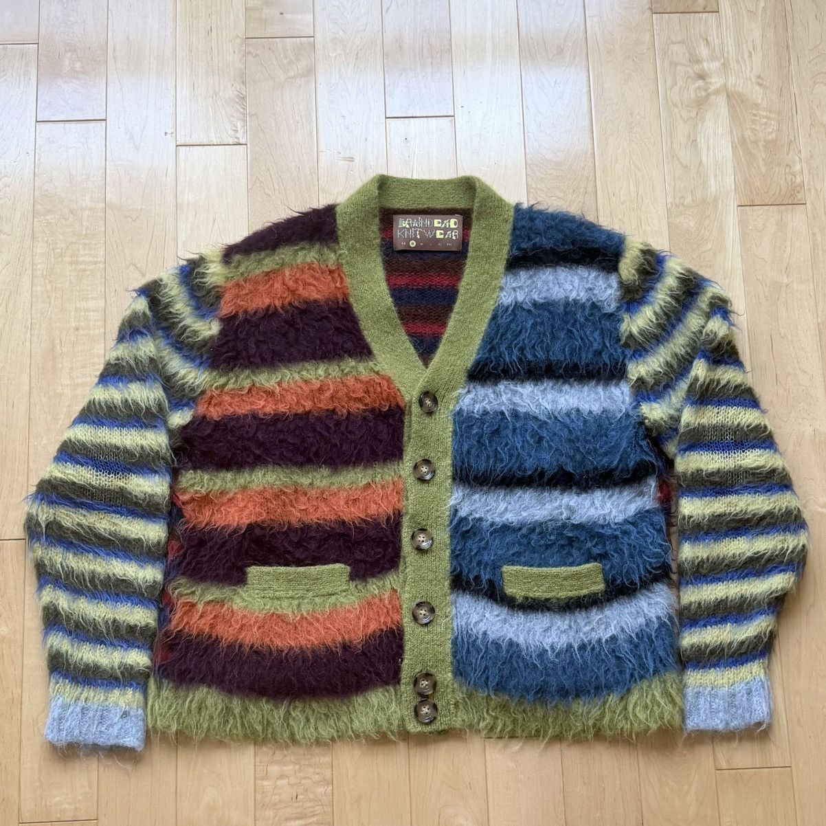Brain Dead Brain Dead Knitwear Striped Alpaca Cardigan – Size S Size US S / EU 44-46 / 1 - 1 Thumbnail