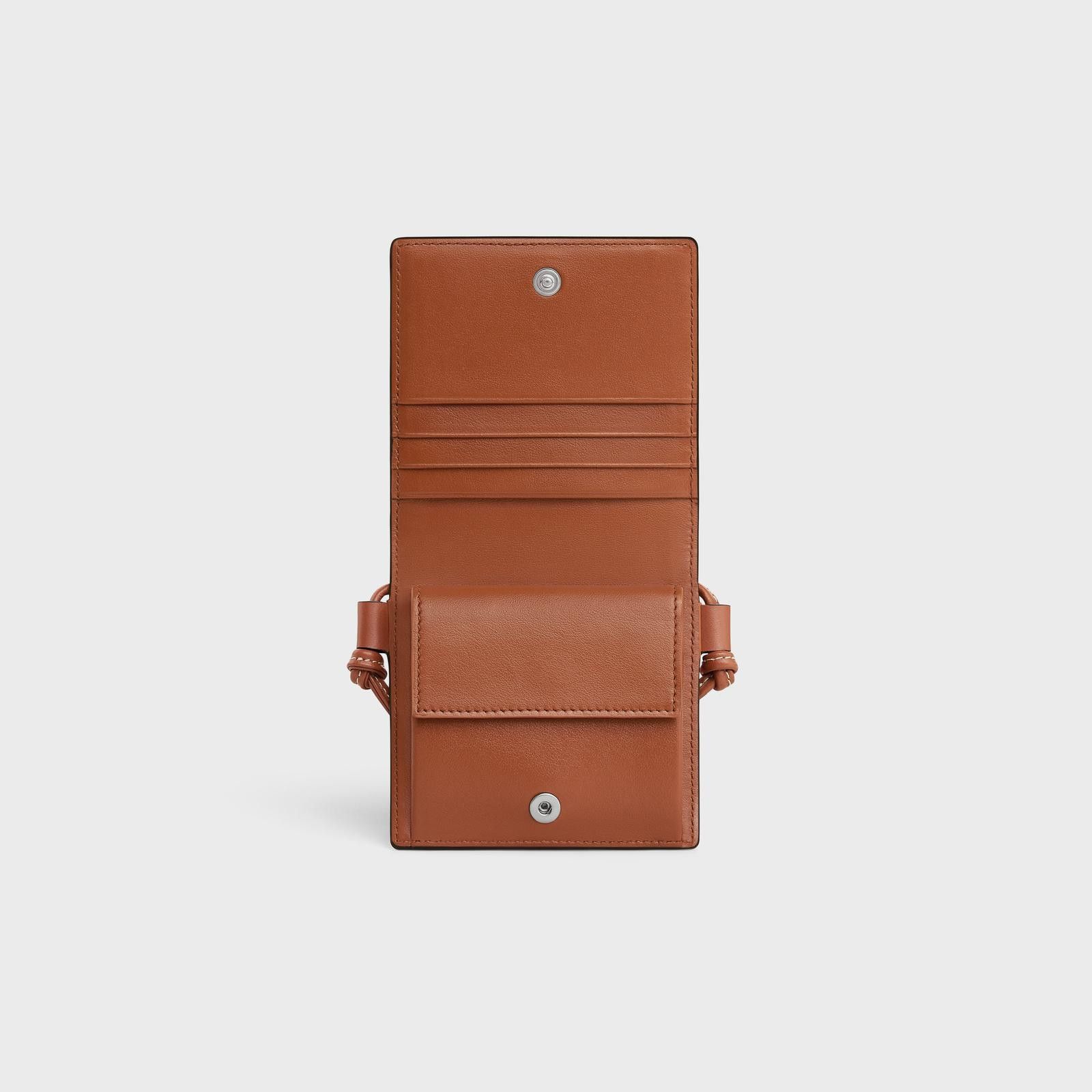 Celine o1bcso1str1124 Size: OS / Triomphe Nekclace Wallet in Brown Size ONE SIZE - 5 Thumbnail