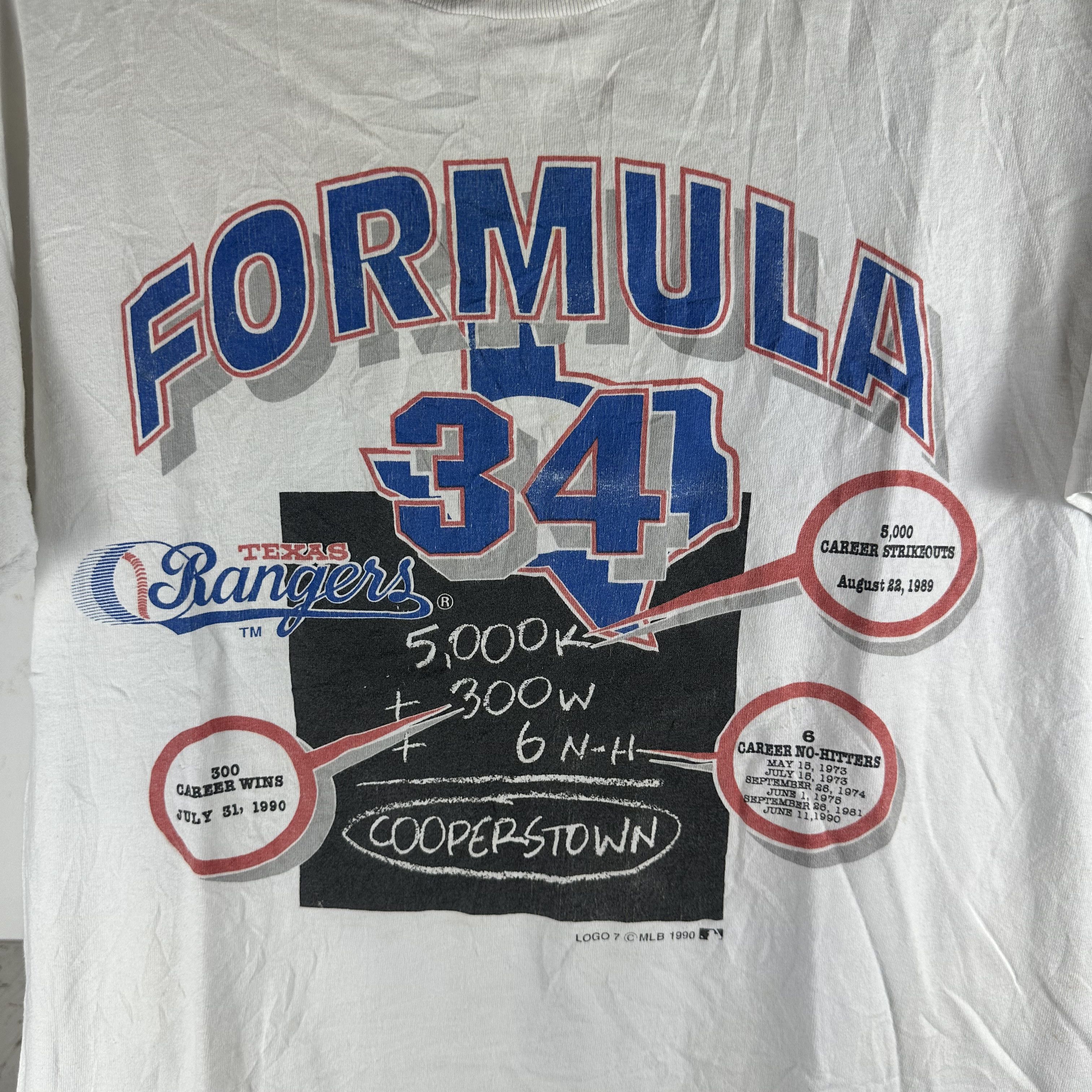 Vintage ​Vintage 1990 Texas Rangers Formula 34 MLB Graphic T-shirt Size US L / EU 52-54 / 3 - 2 Thumbnail