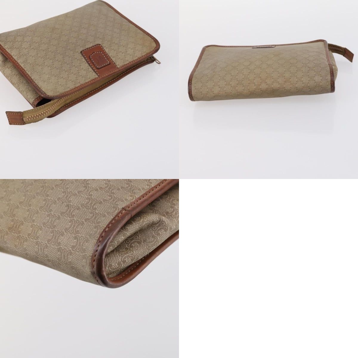 Celine CELINE Macadam Canvas Shoulder Bag Pvc Beige Gold Size ONE SIZE - 11 Thumbnail