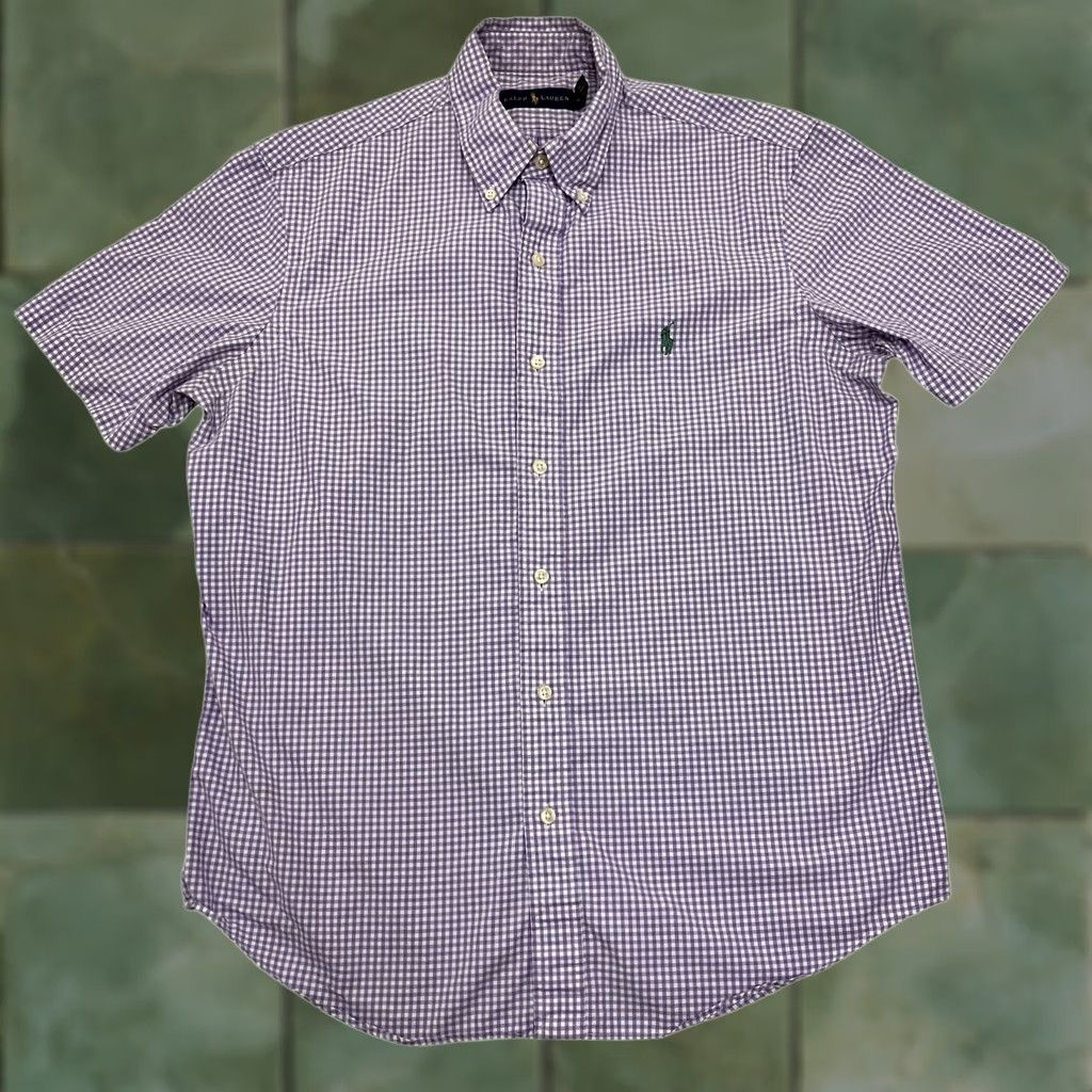 Ralph Lauren Ralph Lauren Shirt Mens Medium Purple Check Cotton Short Sleeve Button Down Size US M / EU 48-50 / 2 - 1 Thumbnail
