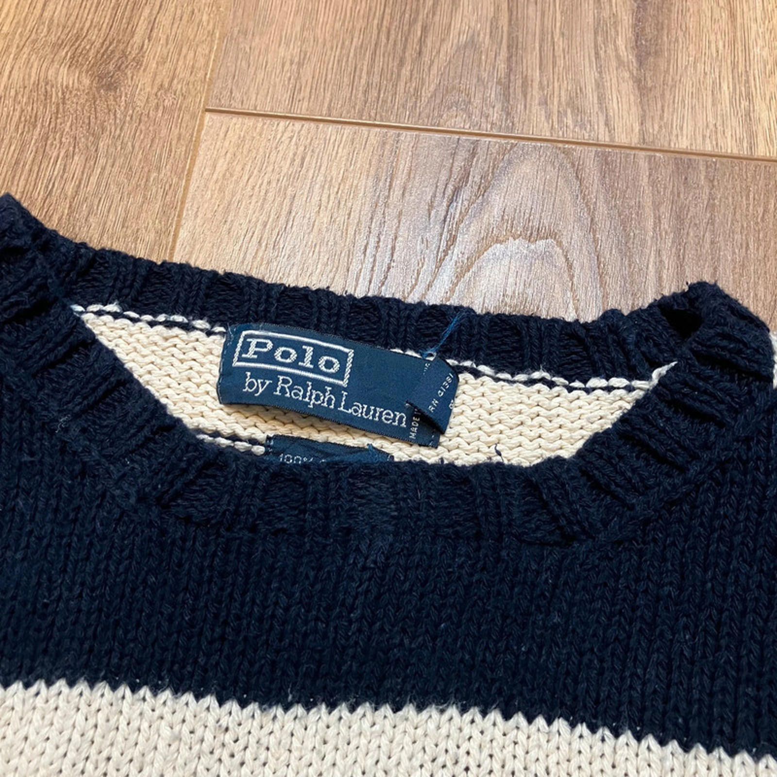 Polo Ralph Lauren Vintage polo Ralph heavy chunky knit cotton jumper XXL blue Size US XXL / EU 58 / 5 - 2 Thumbnail