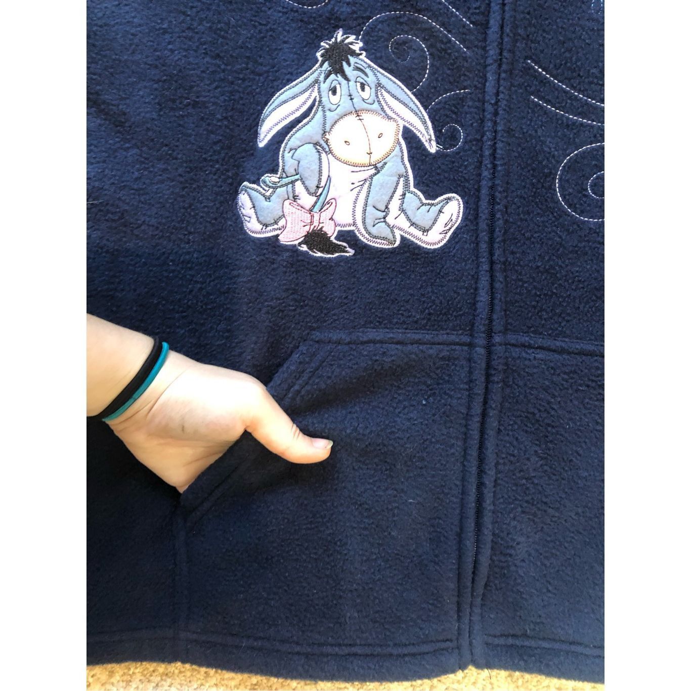 Disney Disney Women’s Navy Blue Fleece Eeyore Zip Up Jacket Size XL Size XL / US 12-14 / IT 48-50 - 5 Thumbnail