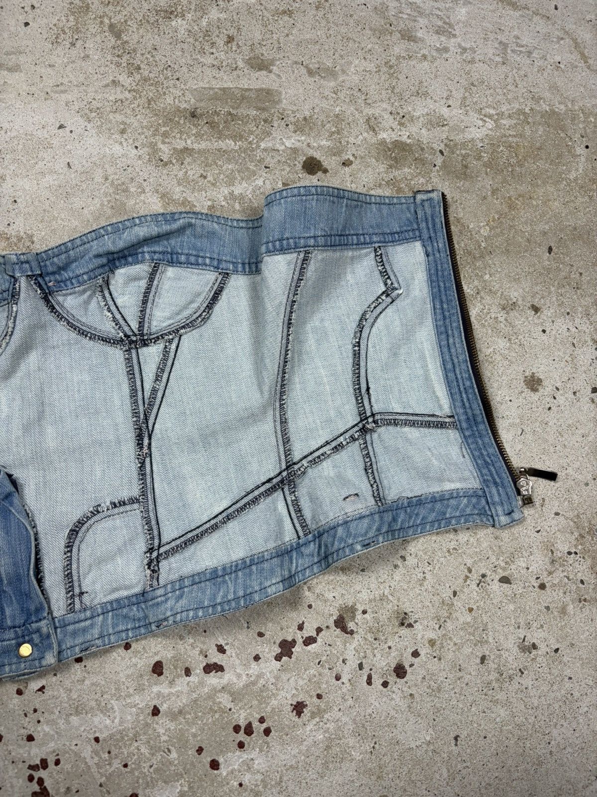 Just Cavalli Vintage 2000s Just Cavalli Denim Jeans Corset Top Zip Up Size M / US 6-8 / IT 42-44 - 13 Thumbnail