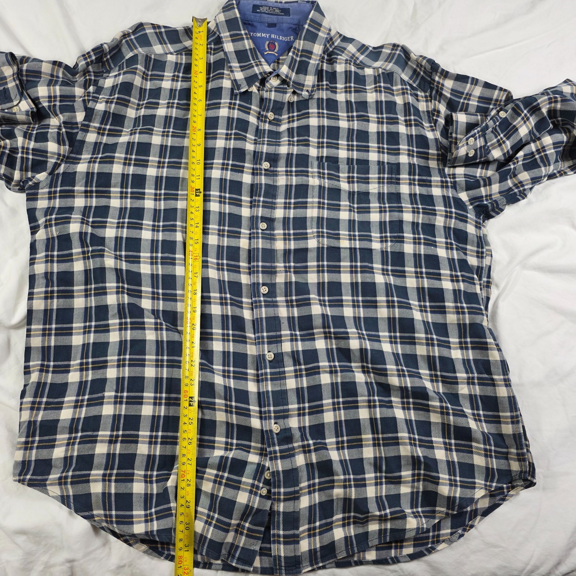 Tommy Hilfiger Tommy Hilfiger Mens Size XL Plaid Button Up Shirt Blue White Size US XL / EU 56 / 4 - 7 Thumbnail