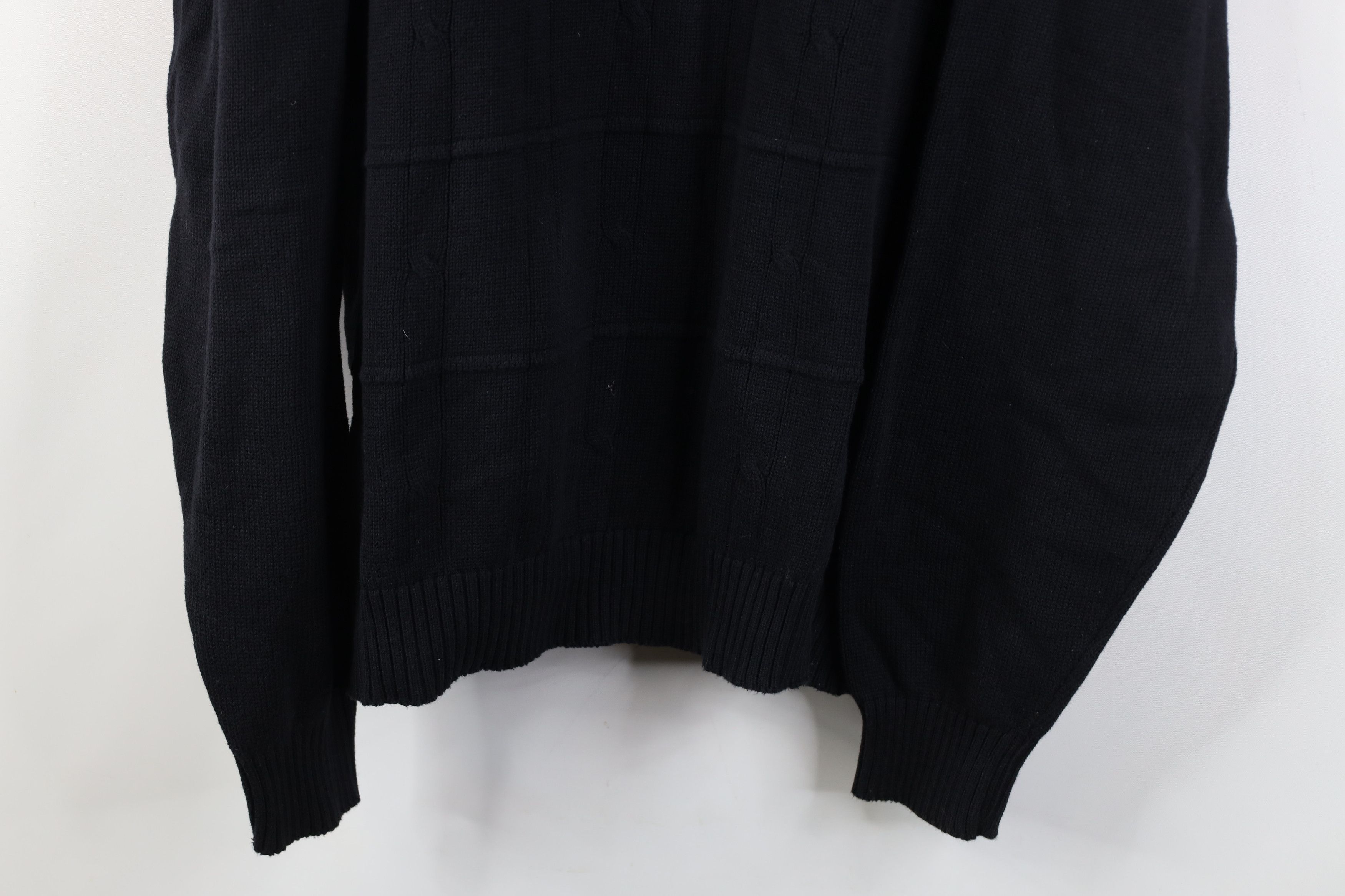 Vintage Vintage 90s Streetwear Ribbed Cable Knit Sweater Black Size US XXL / EU 58 / 5 - 3 Thumbnail