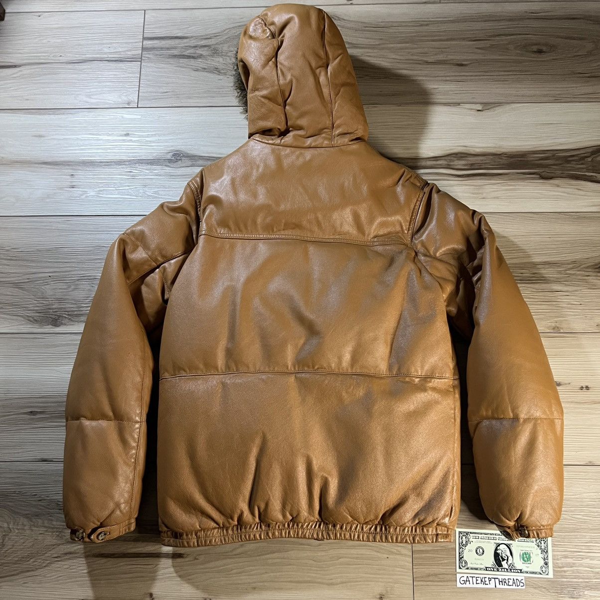 Supreme Supreme FW15 Tan Leather Down Puffer Jacket Fur Trim Size US L / EU 52-54 / 3 - 21 Thumbnail