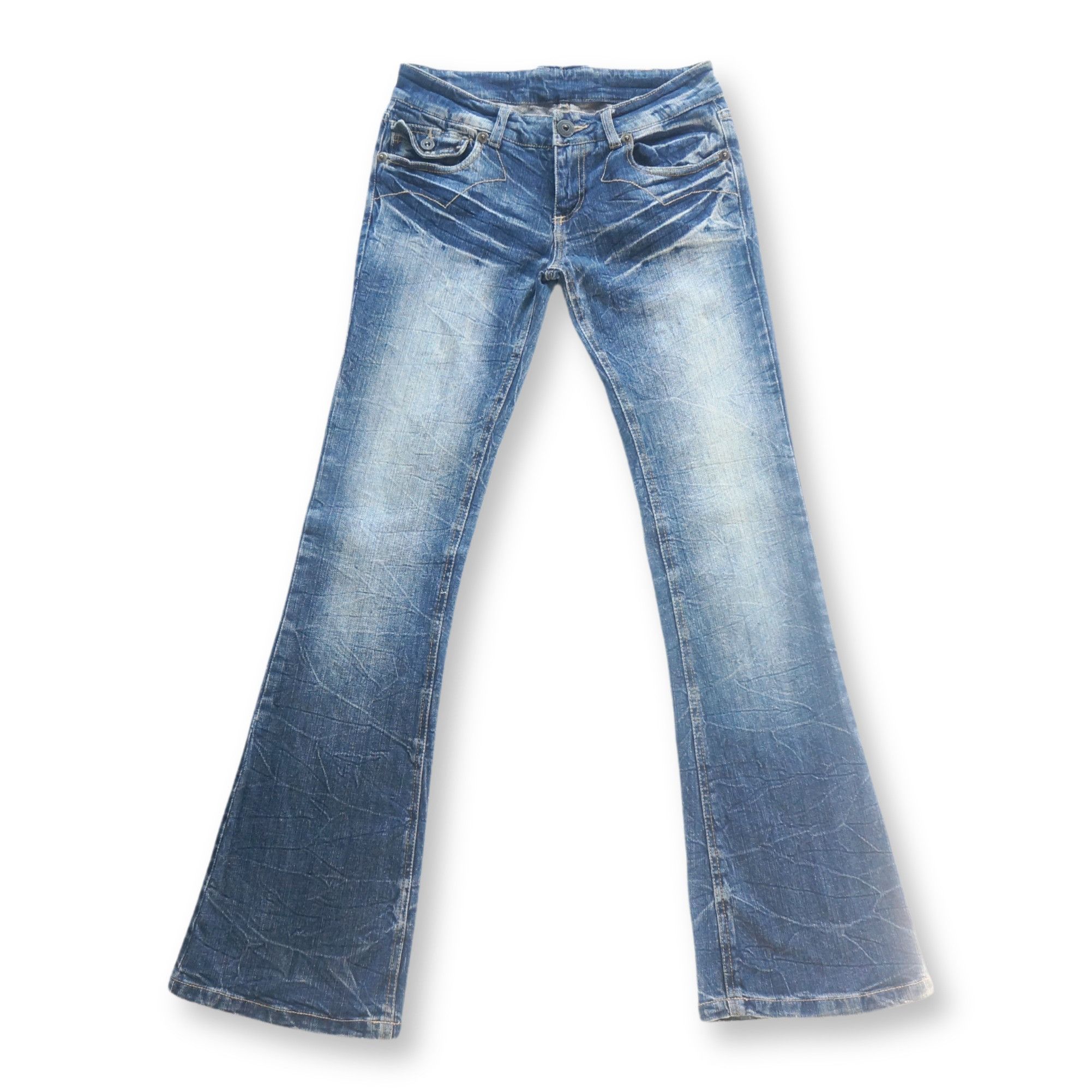 Japanese Brand BACK & FORTH Low Rise & Flare Jeans Size 26" / US 2 / IT 38 - 1 Thumbnail