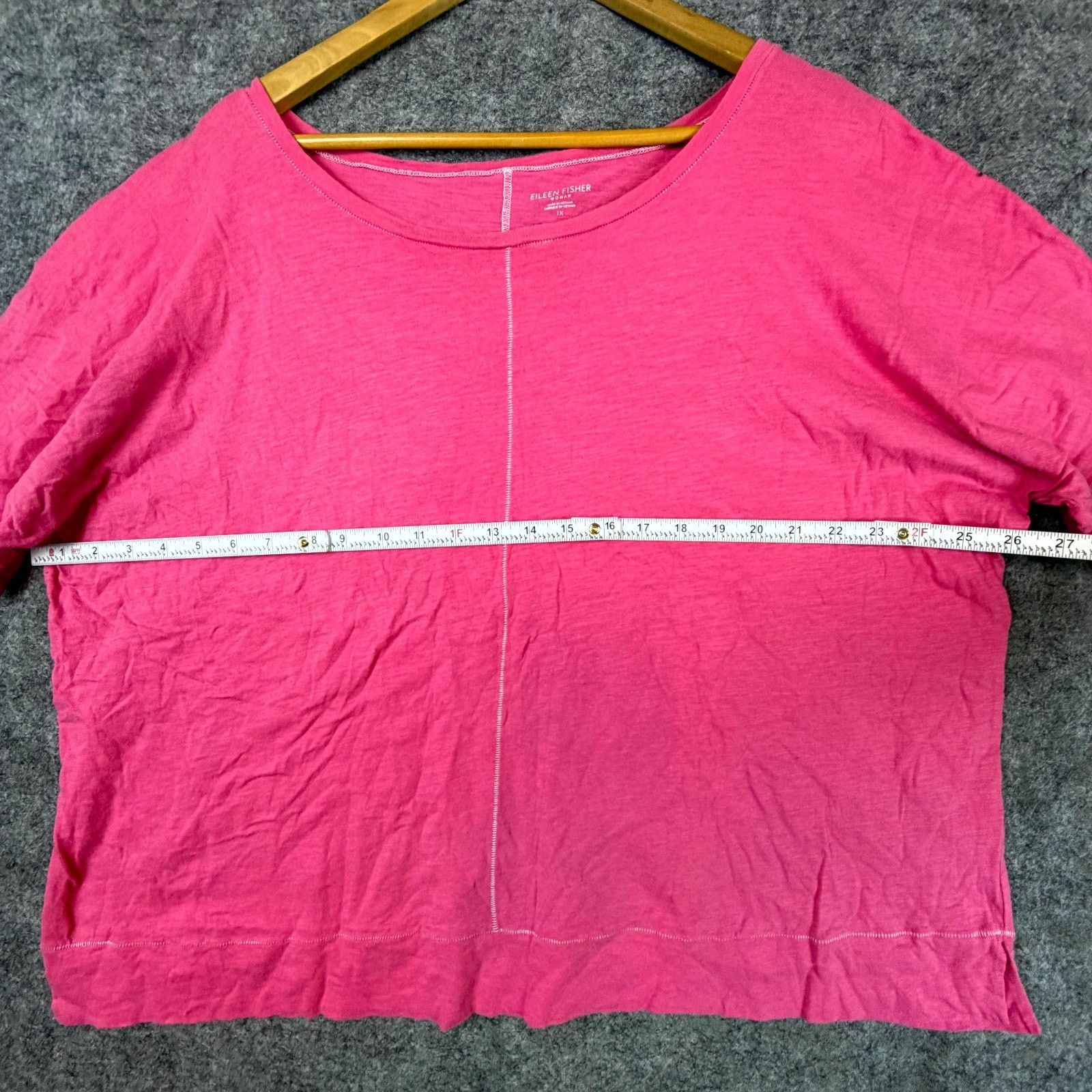 Eileen Fisher Eileen Fisher Organic Shirt Womens 1X Hot Pink Casual Basics Size XL / US 12-14 / IT 48-50 - 5 Thumbnail
