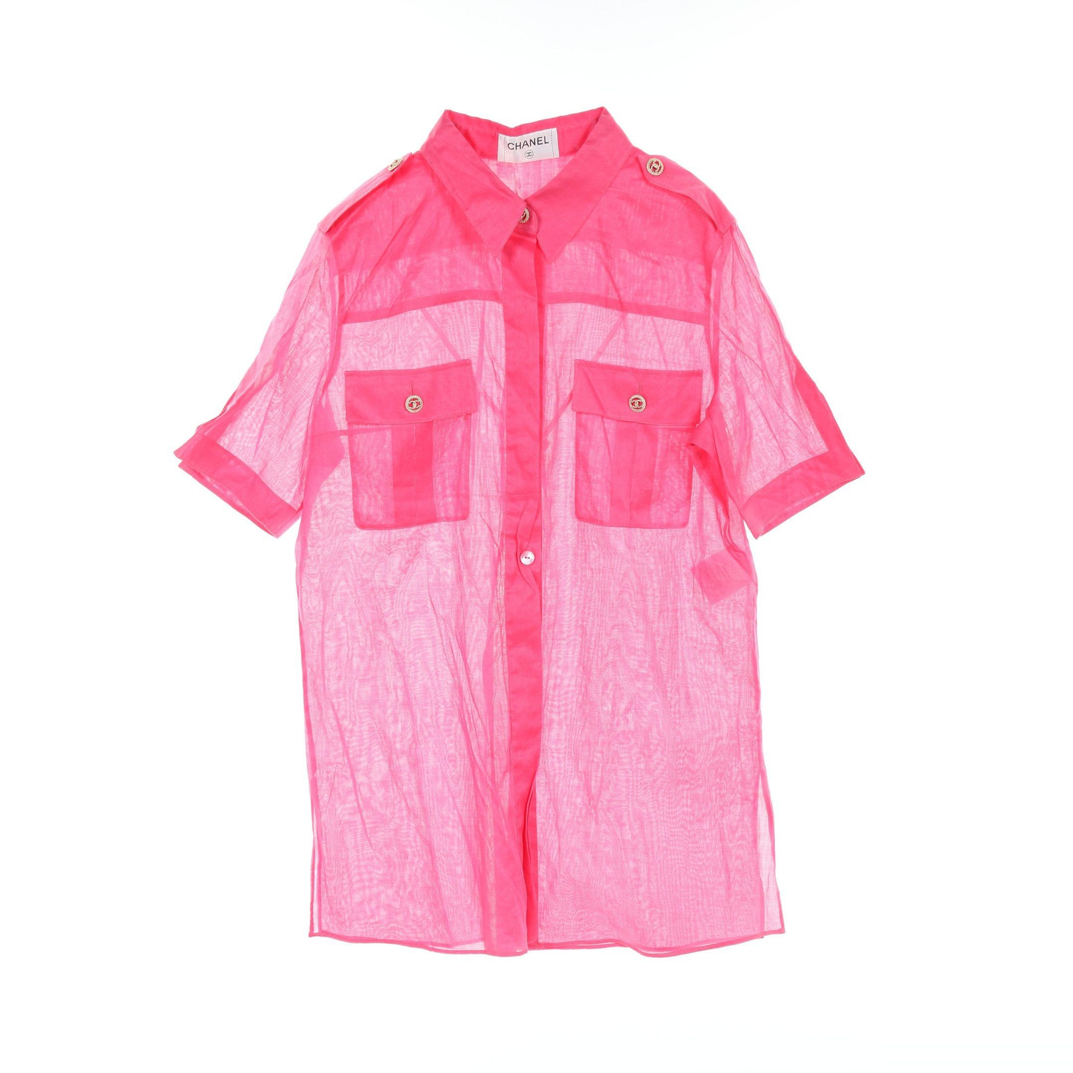 Chanel Chanel Cocomark Button Shirt Cotton Pink Size ONE SIZE - 1 Thumbnail