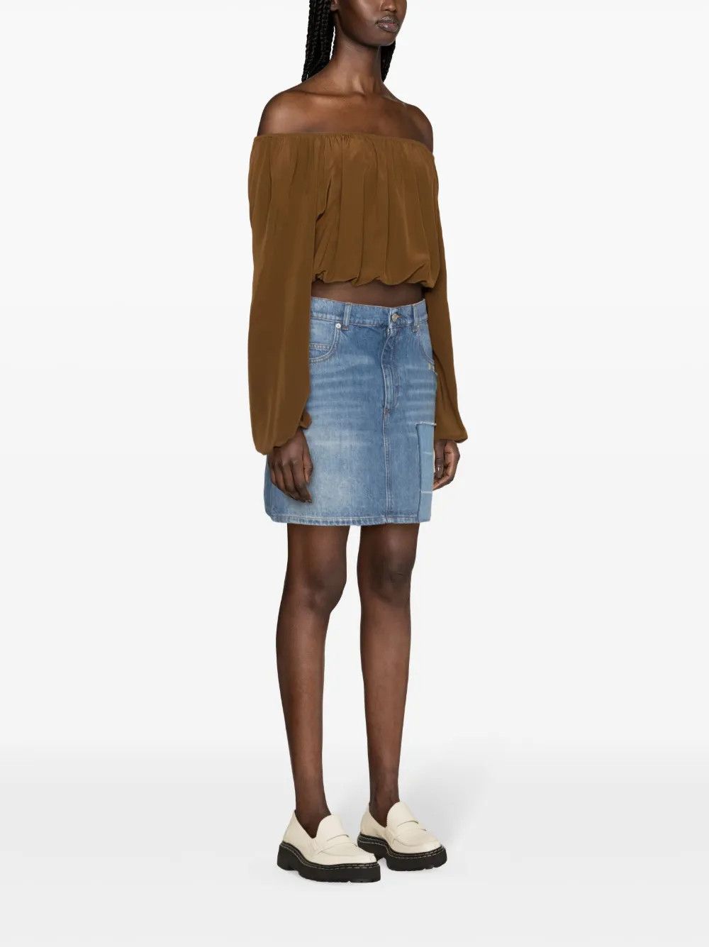 Marni o1y1125 Denim Mini Skirt in Blue Size 27" / US 4 / IT 40 - 2 Thumbnail