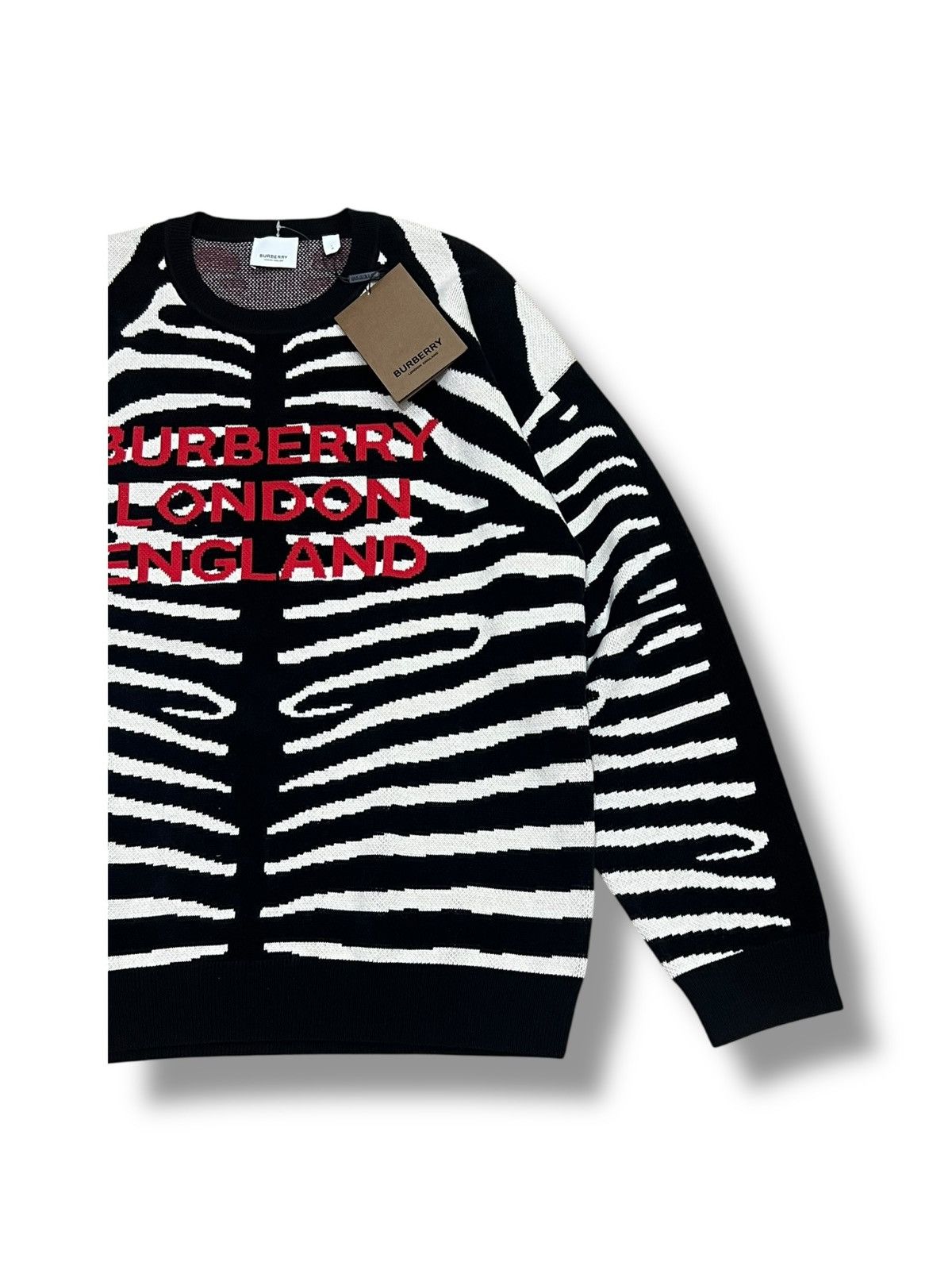 Burberry Burberry Mens Jennings Zebra Logo Jumper Knit Sweater Size US L / EU 52-54 / 3 - 4 Thumbnail
