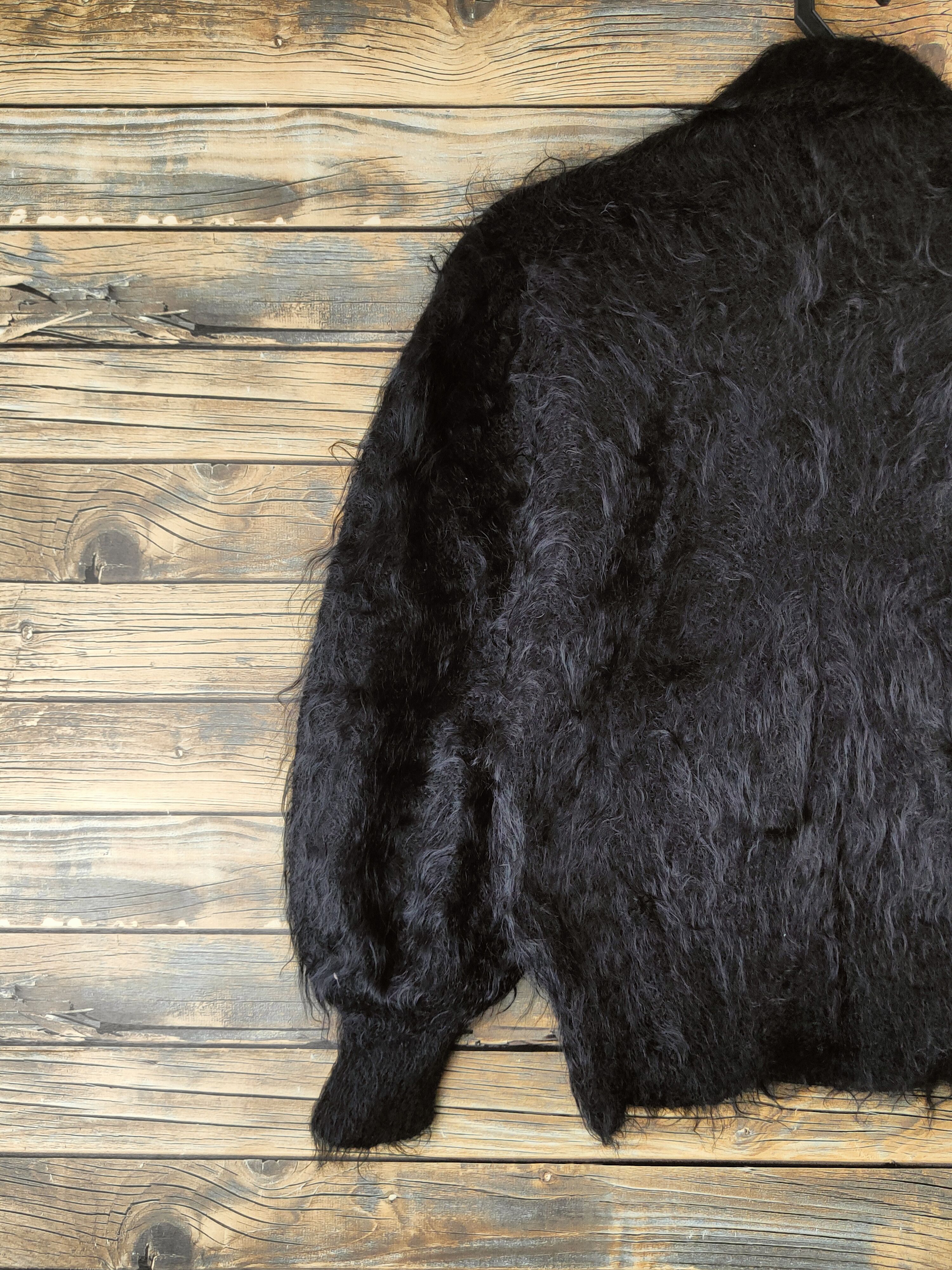 Japanese Brand DL Japa vintage shaggy Black Fur Mohair Knitwear #46-486 Size M / US 6-8 / IT 42-44 - 8 Thumbnail