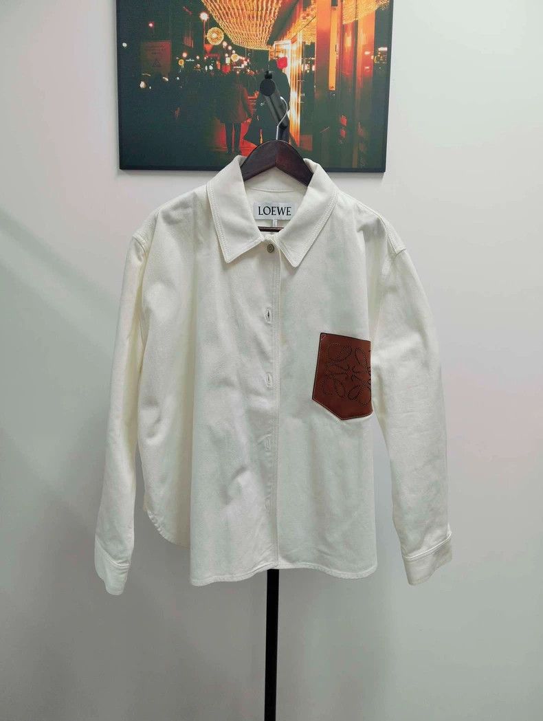 Loewe LOEWE Denning Leather Logo Pocket Jacket Long-sleeved shir Size S / US 4 / IT 40 - 1 Thumbnail