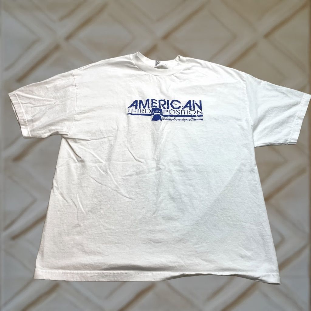 Vintage Alstyle Apparel & Activewear Shirt Mens 2XL White American Third Position T-Shirt Crew Neck Short Sleeve Jersey Cotton Logo 2XL Mens Size US XXL / EU 58 / 5 - 1 Thumbnail