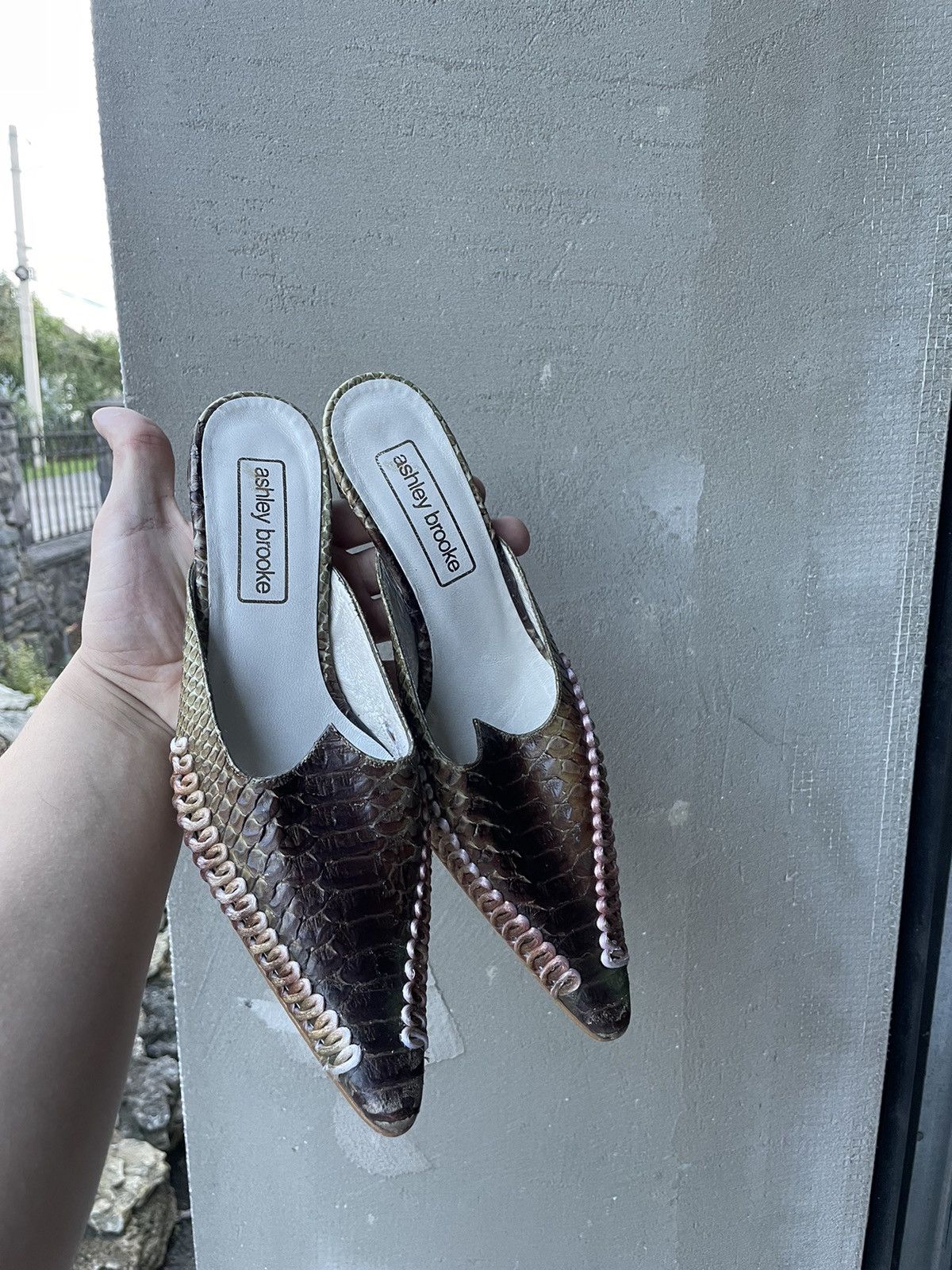 Other Crazy Y2K crocodile heels shoes mules Size US 8 / IT 38 - 2 Thumbnail