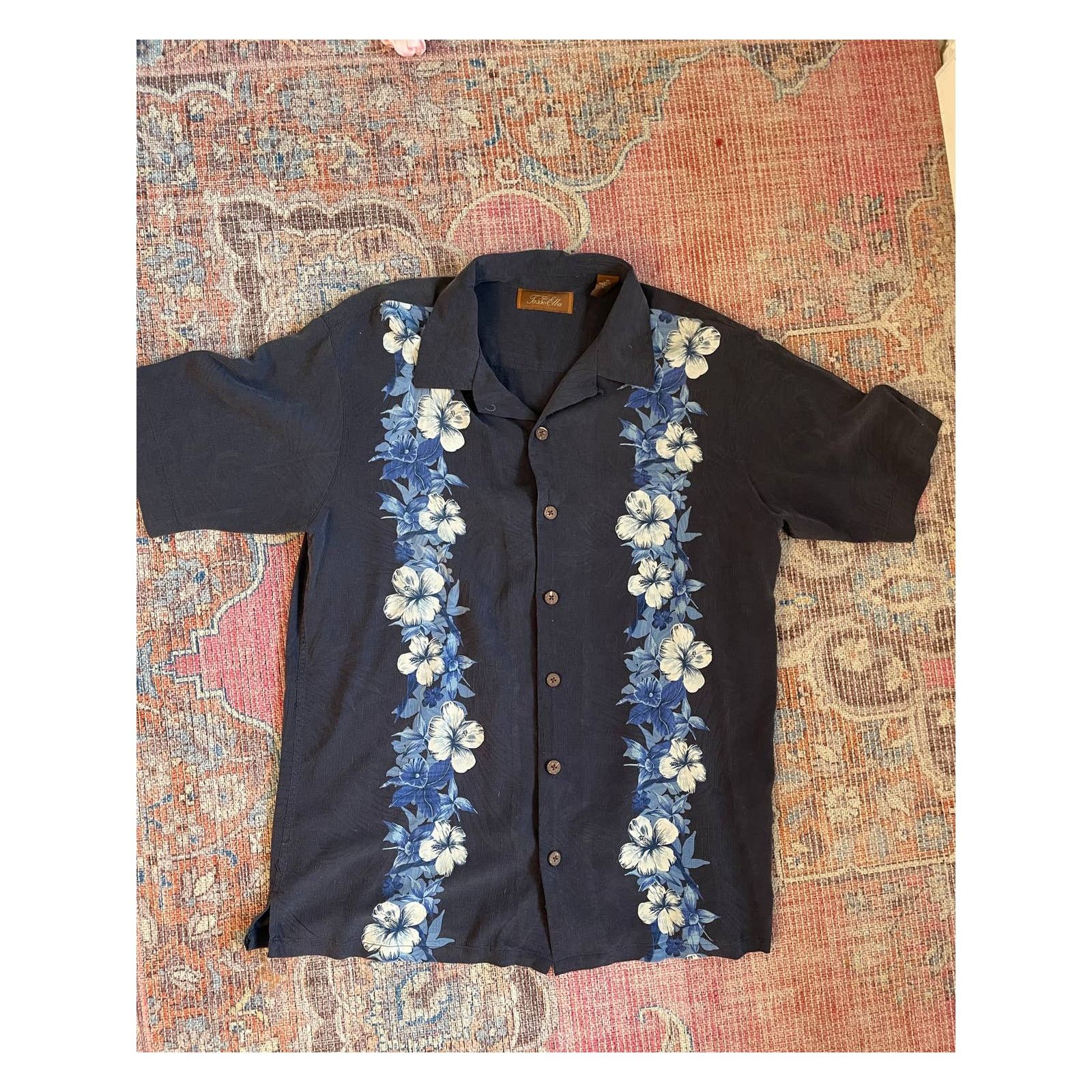 Tasso Elba Tasso Elba Men's Floral Print Silk SS Shirt Size M Size US M / EU 48-50 / 2 - 2 Thumbnail
