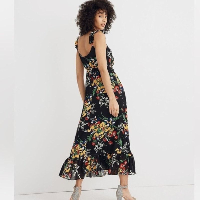 Madewell Madewell Ruffle-Strap Wrap Black SunDress in Black Orchid 12 Size XL / US 12-14 / IT 48-50 - 3 Thumbnail