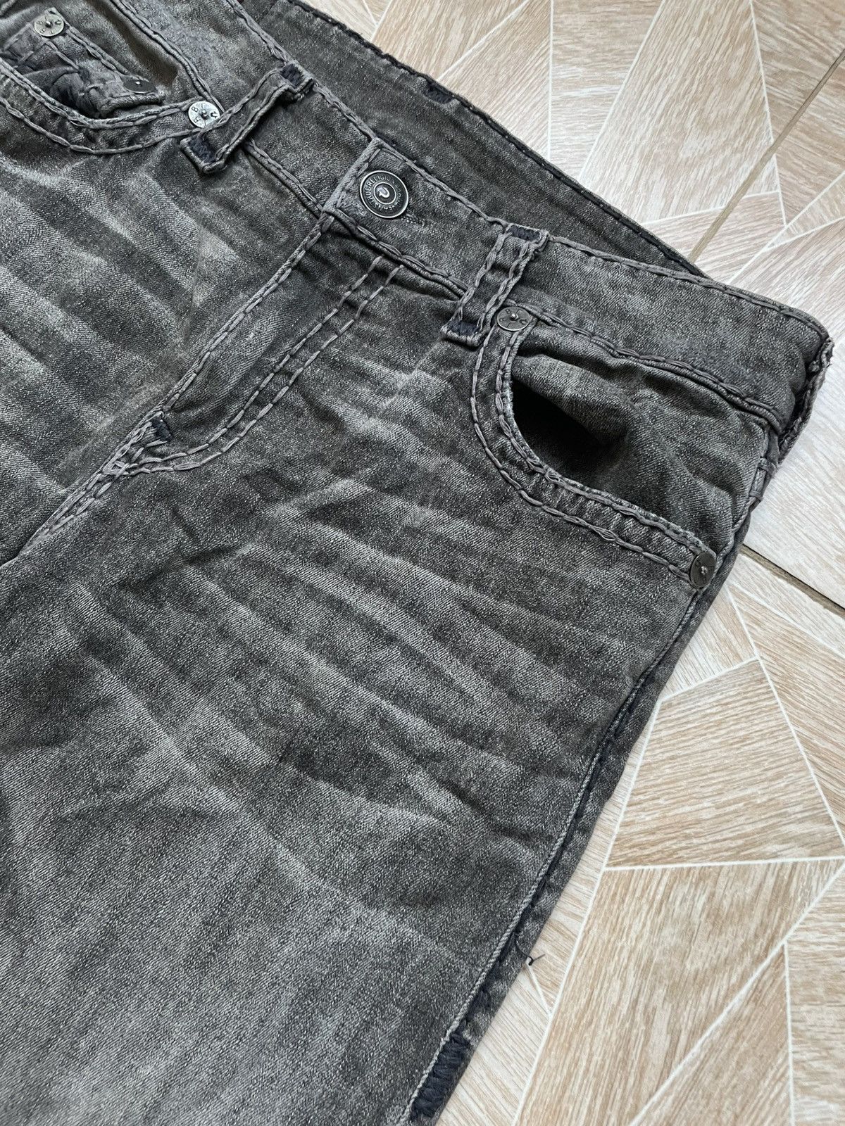 Daily Paper Y2K Japanese Designer Rap True Religion Usa Distressed Denim Size US 36 / EU 52 - 11 Thumbnail