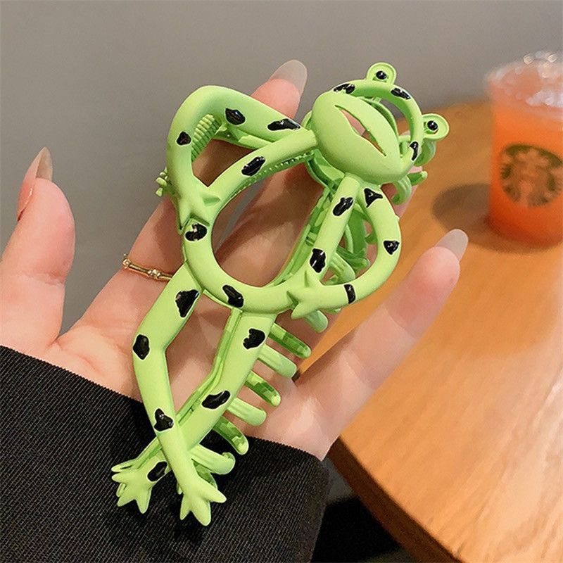 Vintage Green Frogs Hair Claw Clip 🐸 Size ONE SIZE - 2 Thumbnail