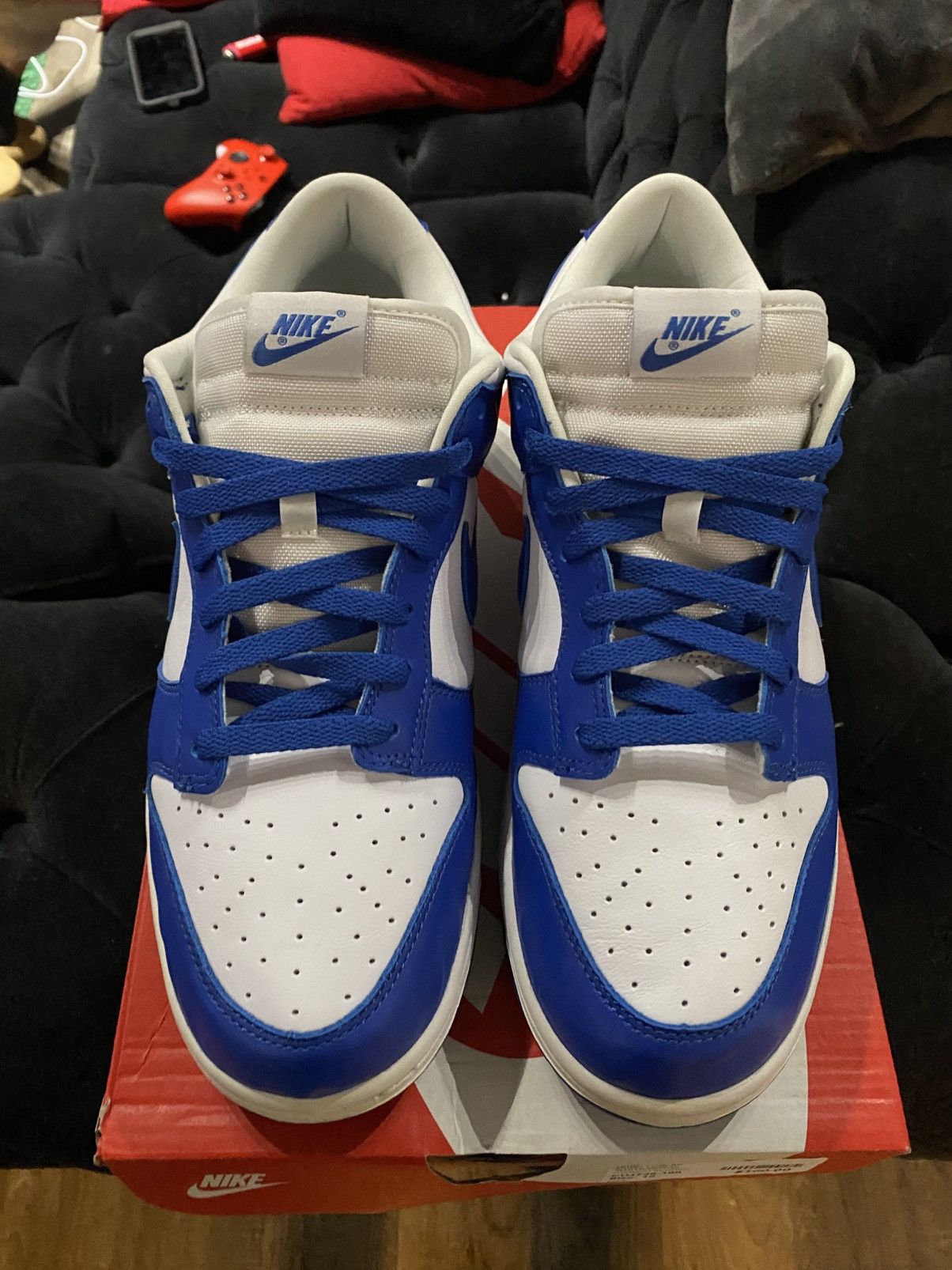 Nike Nike Dunk Low Retro Kentucky CU1726-100 Blue Men Sz 12 Used Size US 12 / EU 45 - 3 Thumbnail