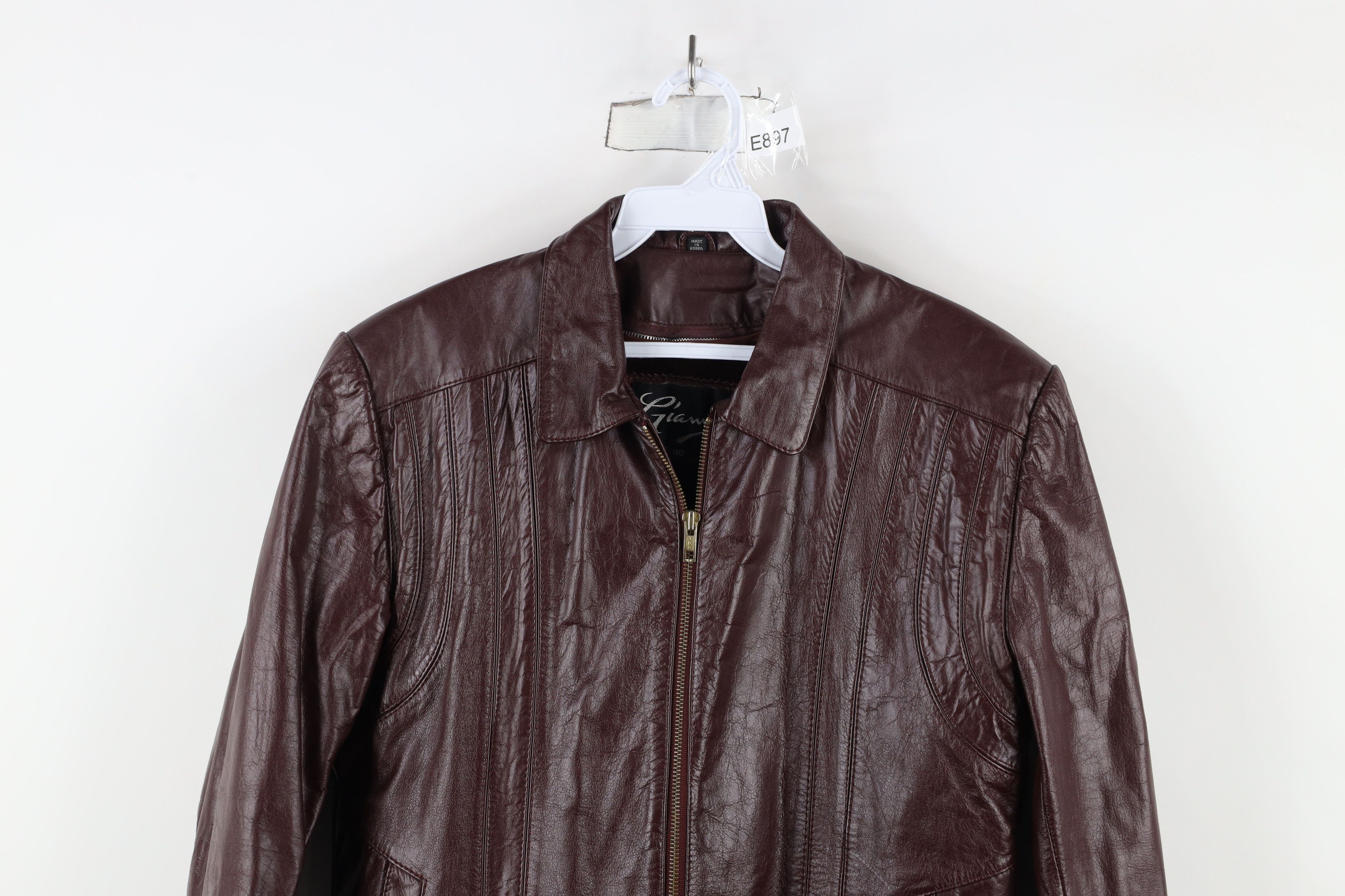 Vintage Vintage 80s 90s Streetwear Leather Jacket Oxblood Red Size S / US 4 / IT 40 - 2 Thumbnail