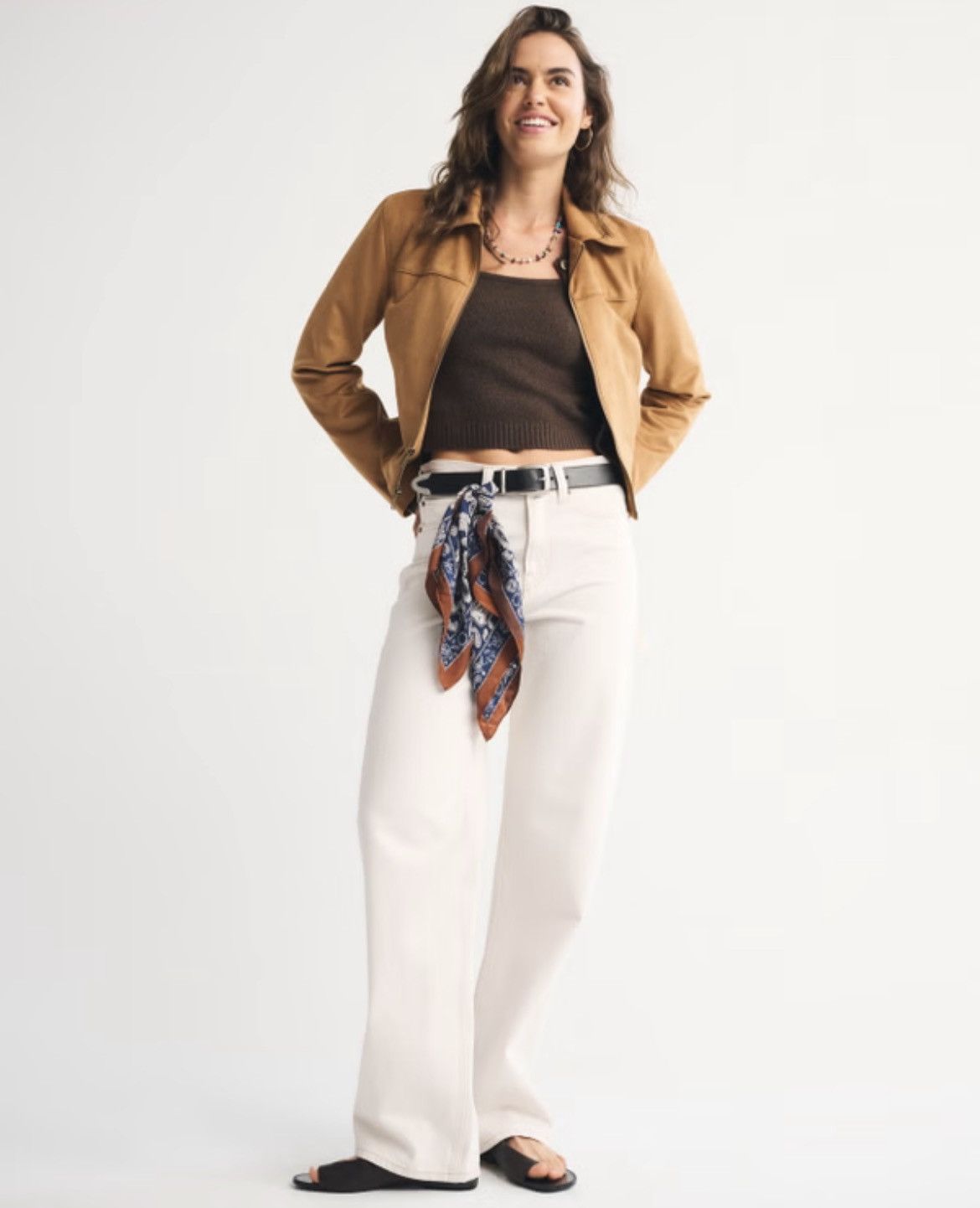 Abercrombie & Fitch A&F Mid Rise Slouchy Carpenter Jean – Ecru – Size 34 – New Size 34" / US 12 / IT 48 - 3 Thumbnail