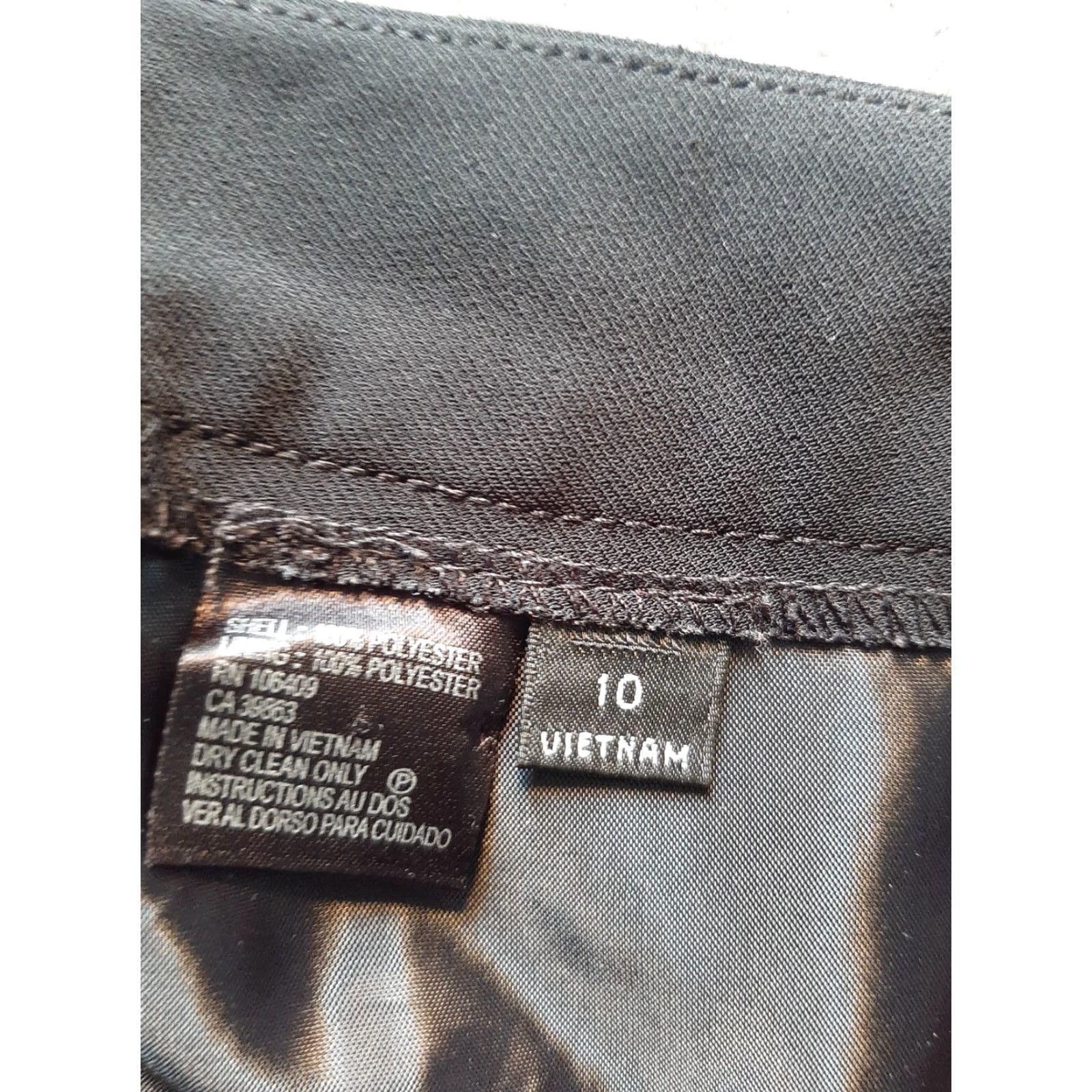 Vintage Womens Dress Pants Size 10 Black Lined Polyester Dress Pants Regular Women's Pants Black Lined Polyester 37" 25" Waist Size 32" / US 10 / IT 46 - 4 Thumbnail