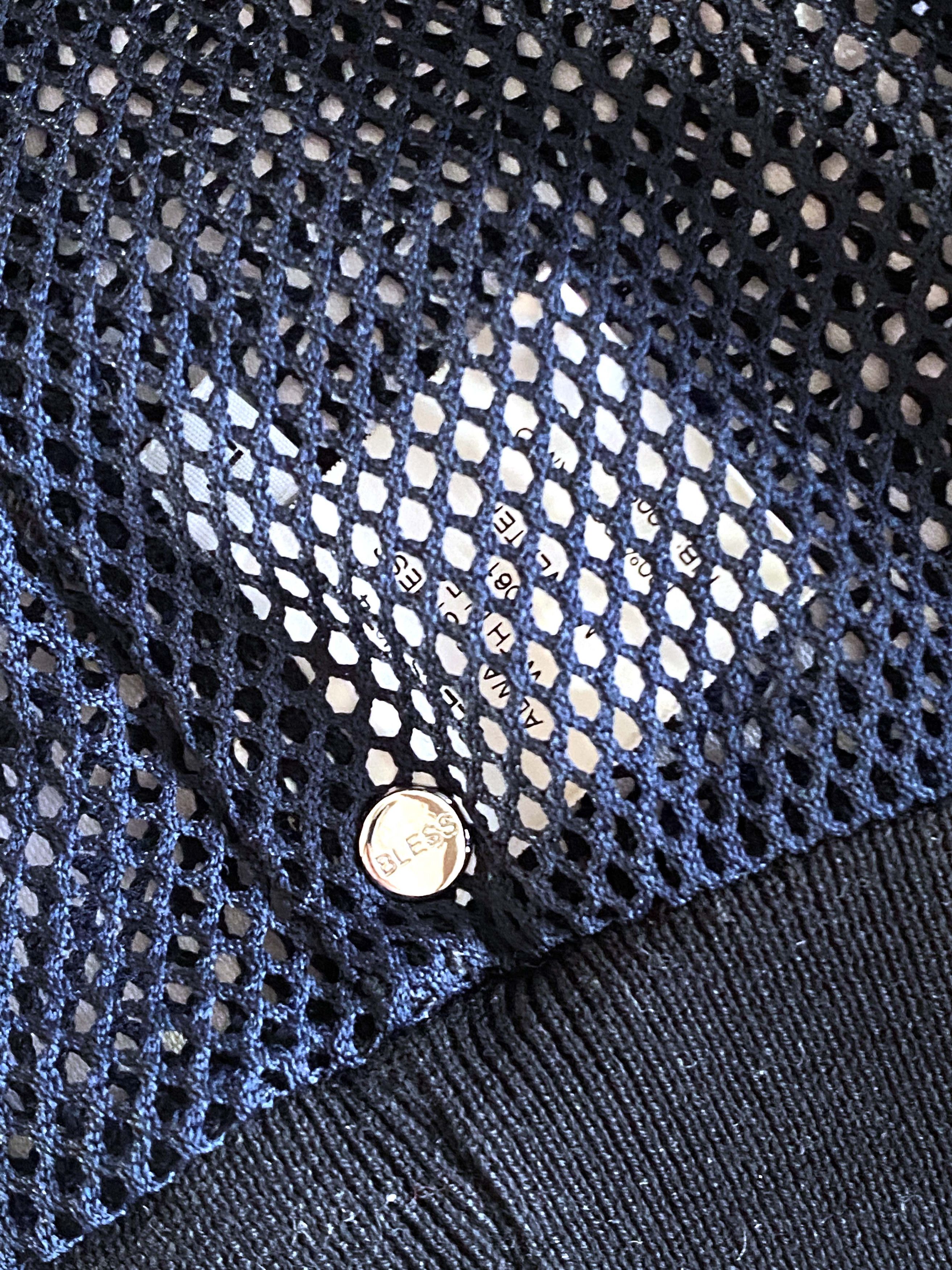 Bless BLESS M-Sweater Navy Blue Mesh Size L / US 10 / IT 46 - 4 Thumbnail