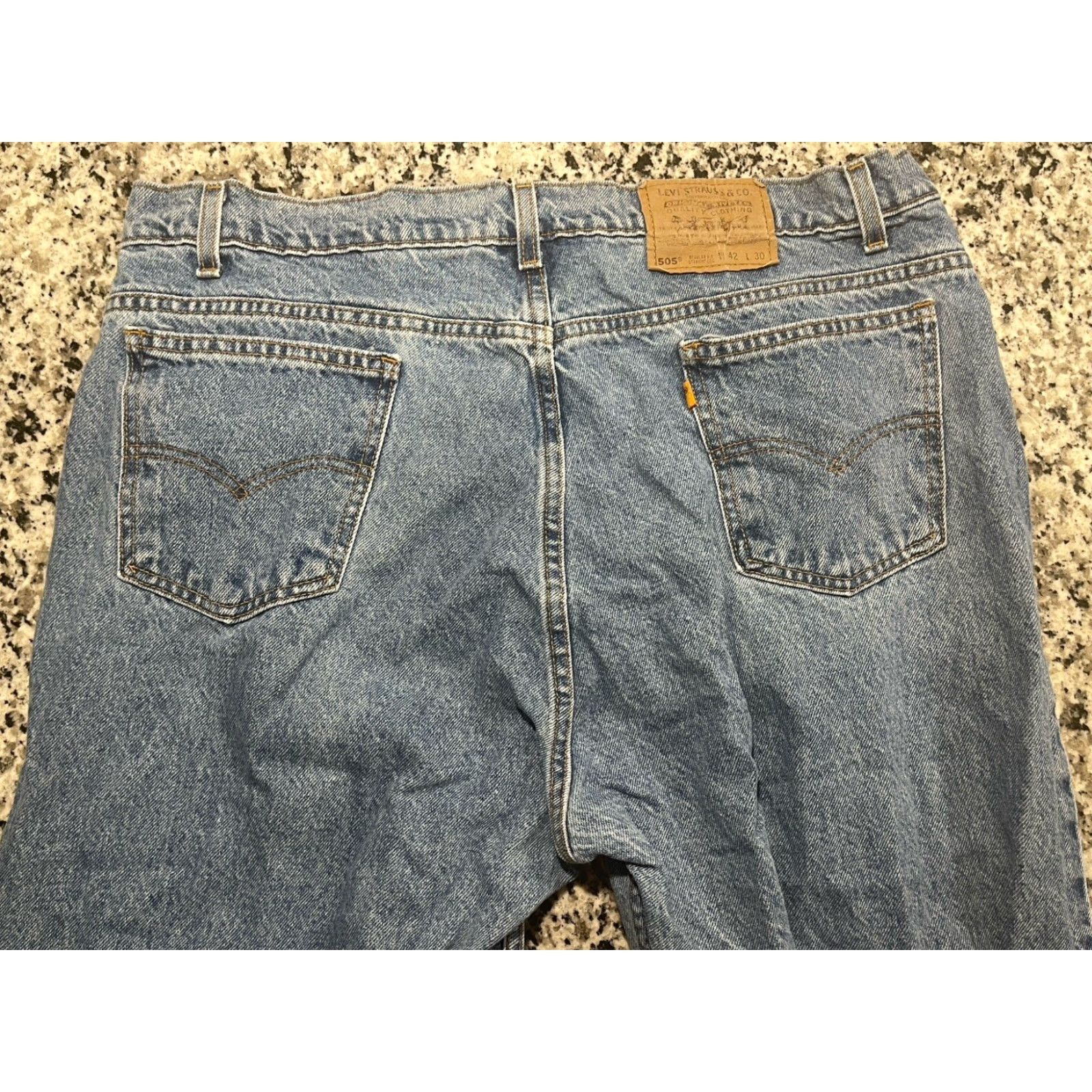 Levi's VINTAGE Levi’s Jeans Men 38x29.5 Orange Tab 505 Made In USA Reg Fit Straight Leg 90’s Size US 38 / EU 54 - 5 Thumbnail