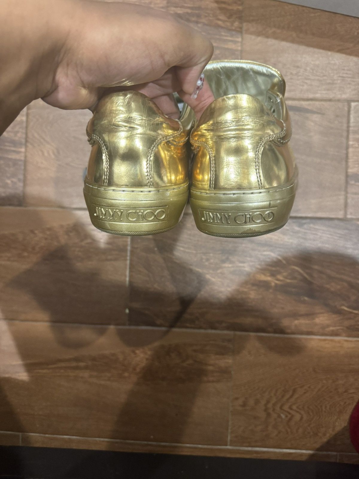 Jimmy Choo Gold Low-Top Jimmy Choo Sneakers Size US 11 / EU 44 - 7 Thumbnail