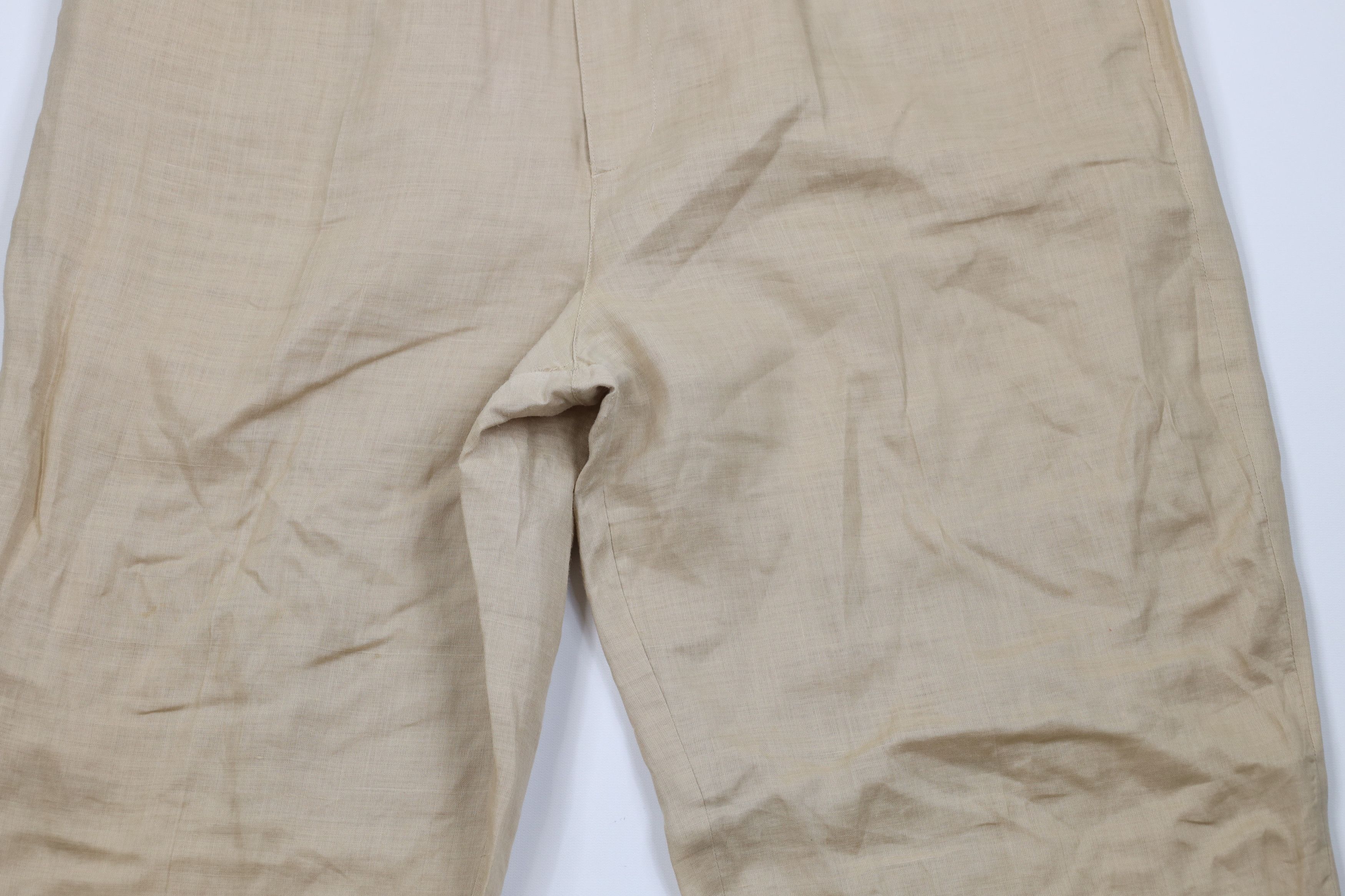 Vintage Vintage 90s Y2K Streetwear Lined Linen Wide Leg Pants Beige Size US 38 / EU 54 - 3 Thumbnail