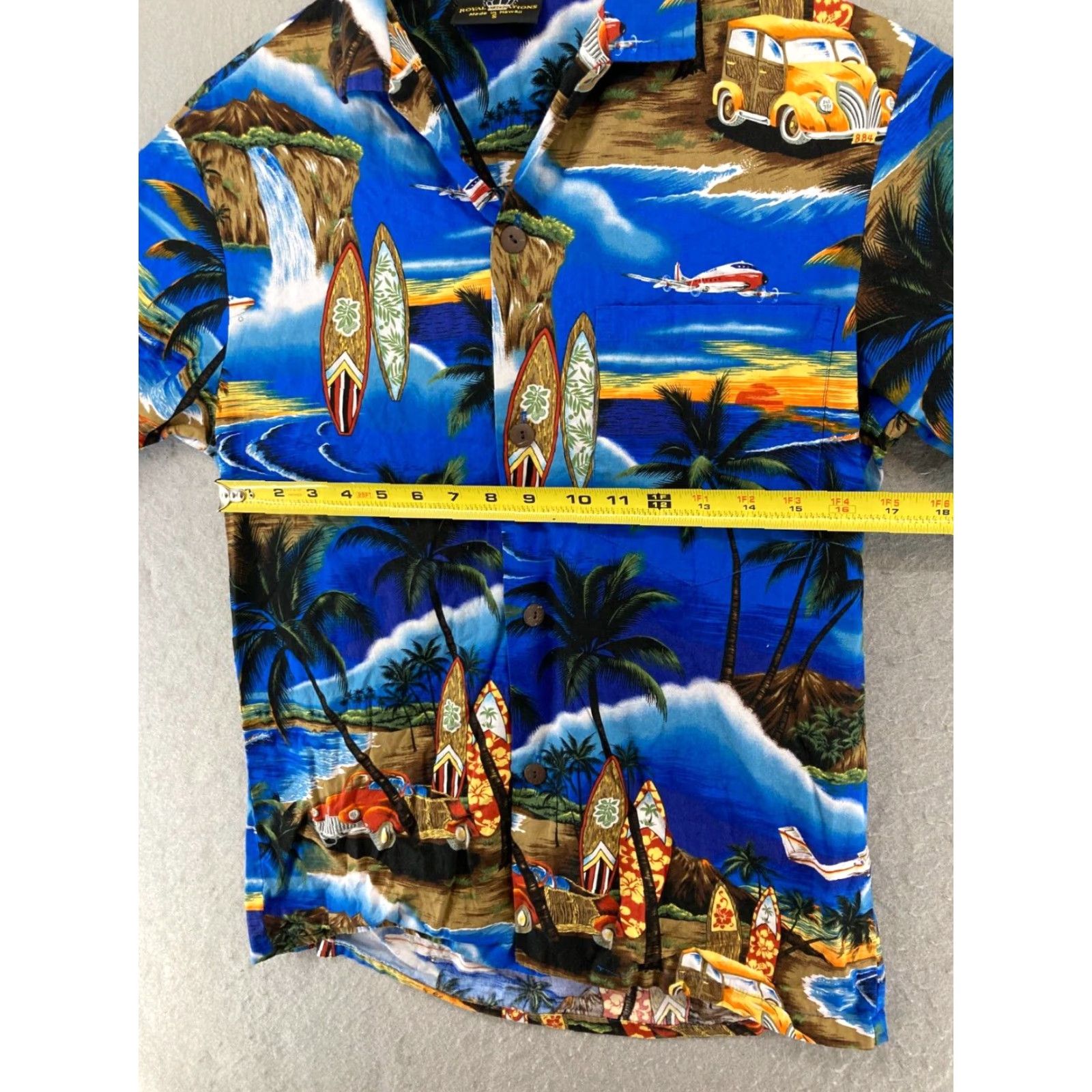 Vintage Royal Creations Mens Shirt Small Blue Hawaiian Tropical Surf Button-Up Size US S / EU 44-46 / 1 - 2 Thumbnail