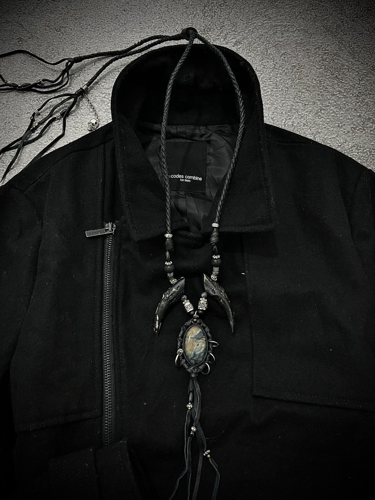 Codes Combine 2000s CODES COMBINE ASYMMETRIC BLACK WOOL BIKER JACKET Size US M / EU 48-50 / 2 - 3 Thumbnail