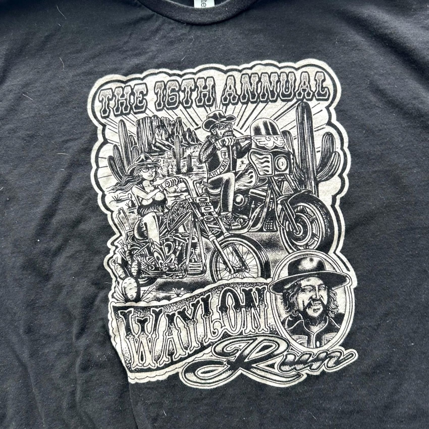 Tultex Waylon Run Tultex Shirt Mens L Black Graphic Crewneck Waylon Jennings Motorcycle Size US L / EU 52-54 / 3 - 2 Thumbnail