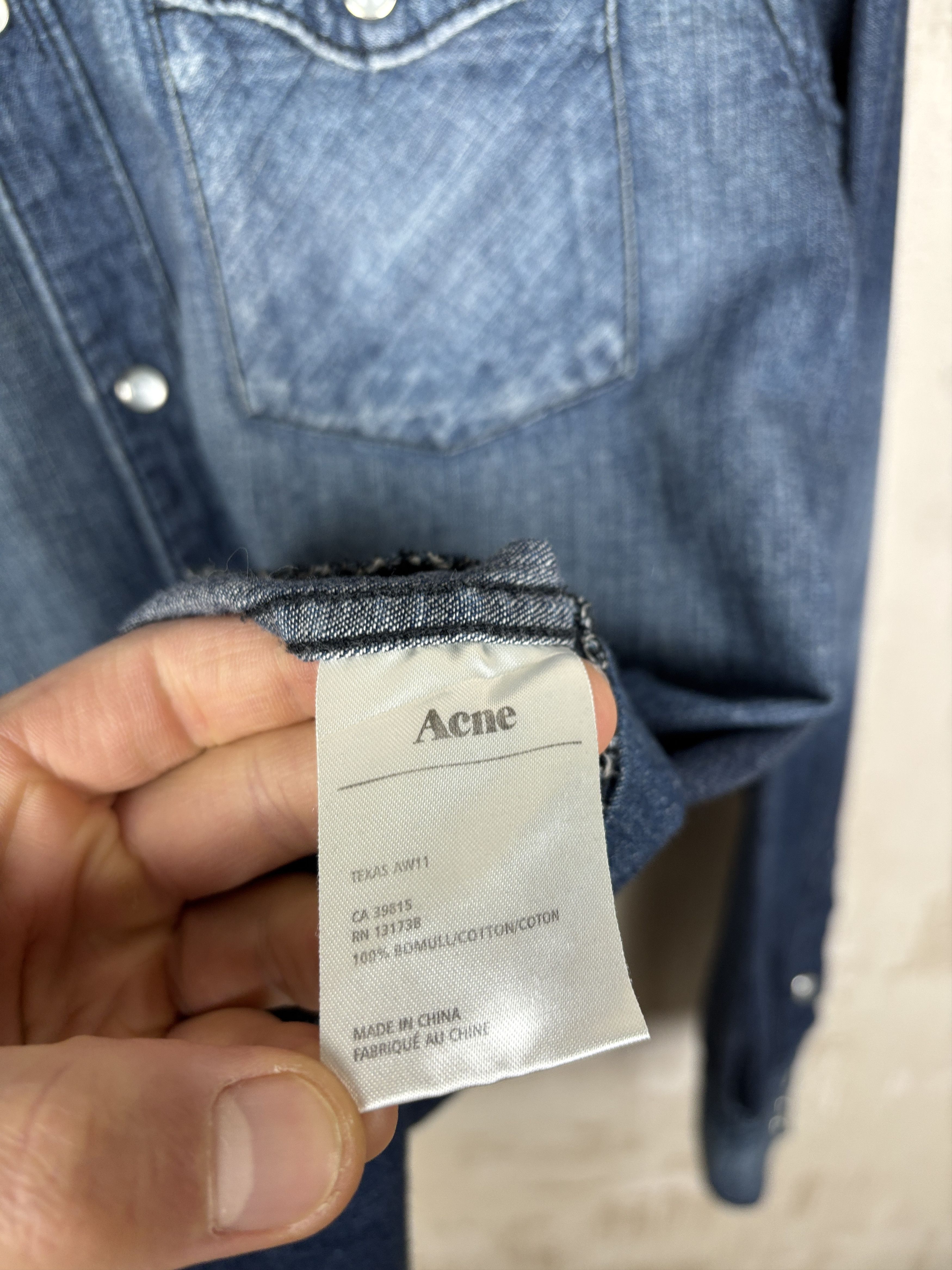 Acne Studios Acne Texas AW11 Pearl Snap Button Denim Long Sleeve Shirt Size US M / EU 48-50 / 2 - 13 Thumbnail