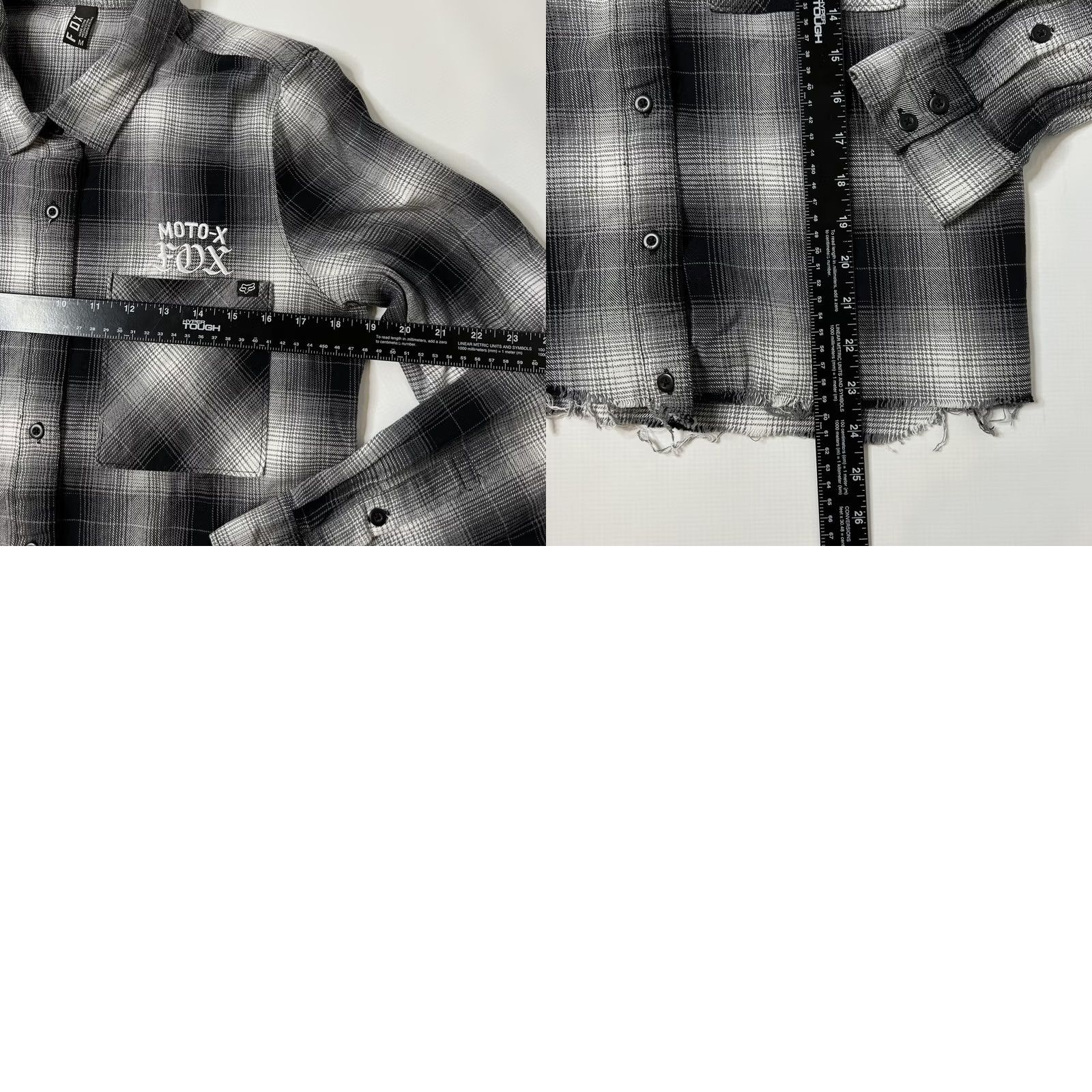 Fox Racing Fox Racing Moto-X Flannel Button-Up Shirt Womens Medium L/S Black Plaid Size M / US 6-8 / IT 42-44 - 8 Thumbnail
