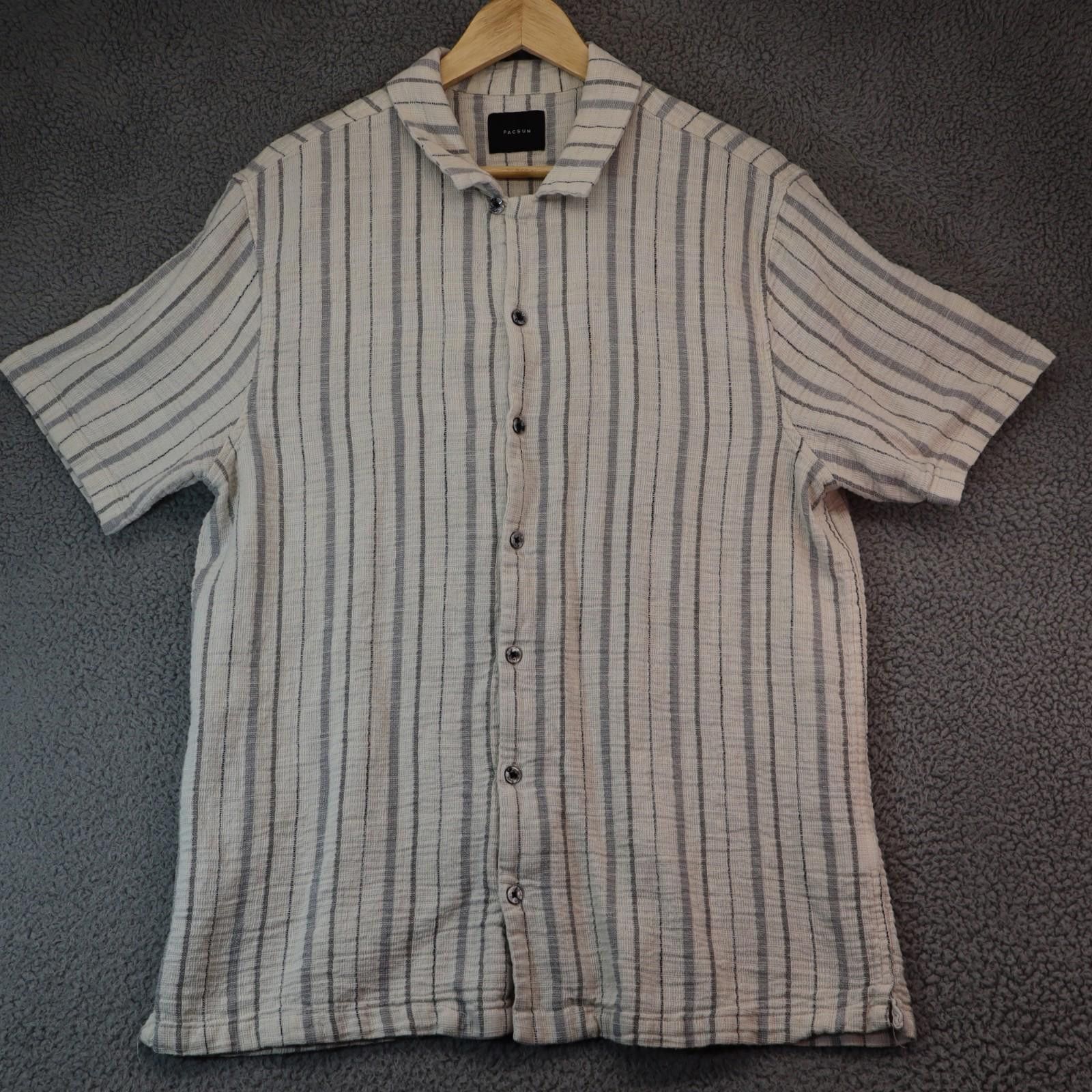 Pacsun Pacsun Men Medium Button Up Striped Woven 100% Cotton Size US M / EU 48-50 / 2 - 1 Thumbnail