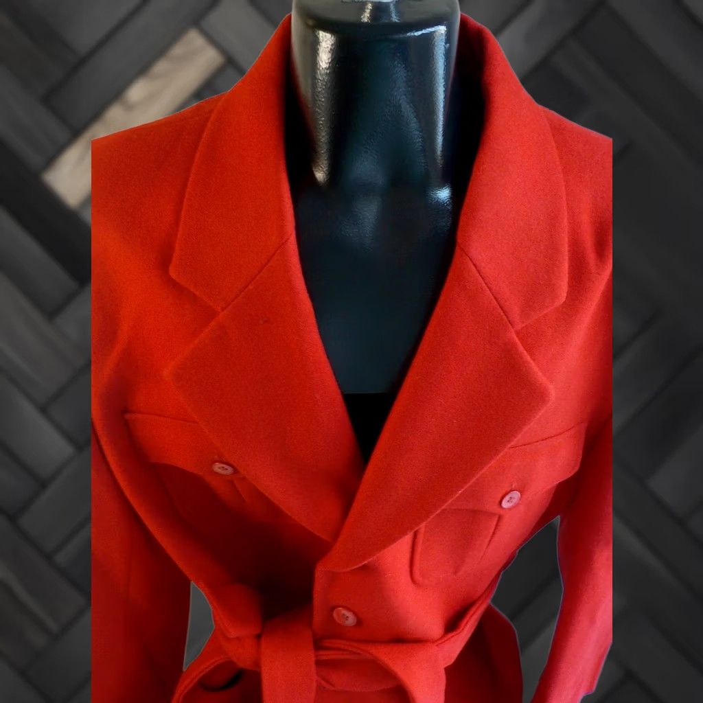 Vintage SUCCESSO Uomo By Phita Belted Mens Wool Blend Coat Red L NEW WITH TAGS Jacket Overcoat"} Size US L / EU 52-54 / 3 - 1 Thumbnail