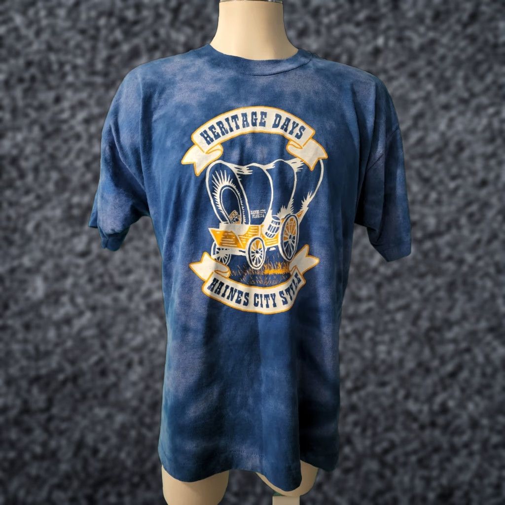 Vintage VINTAGE Mens 2XL T-Shirt Haines City FL Heritage Days Graphic Tee Blue 1980s Cotton Blend Sportswear Mens Size US XXL / EU 58 / 5 - 1 Thumbnail